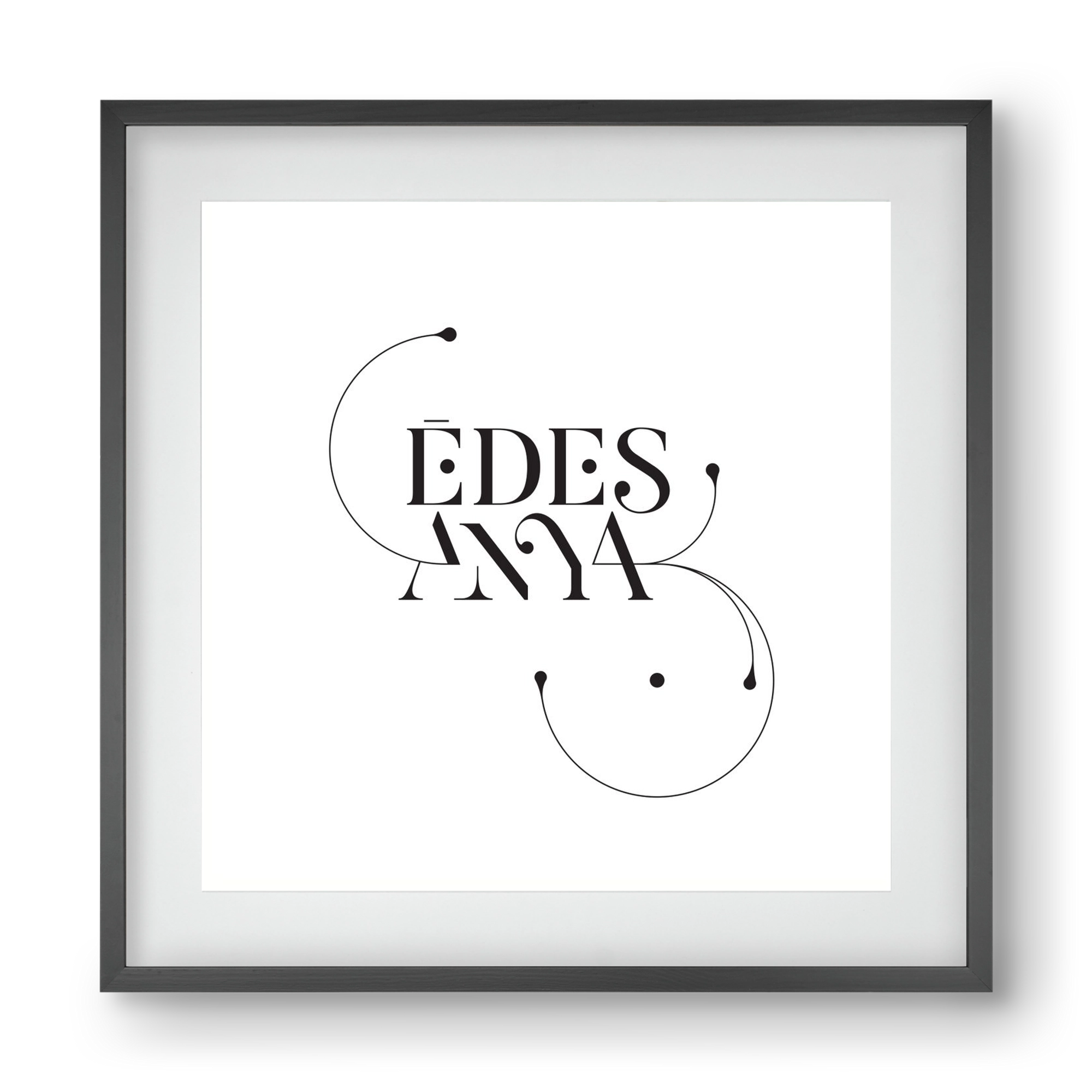 Édesanya, 40x40 cm (30x30 cm), Fekete keret, paszpartuval