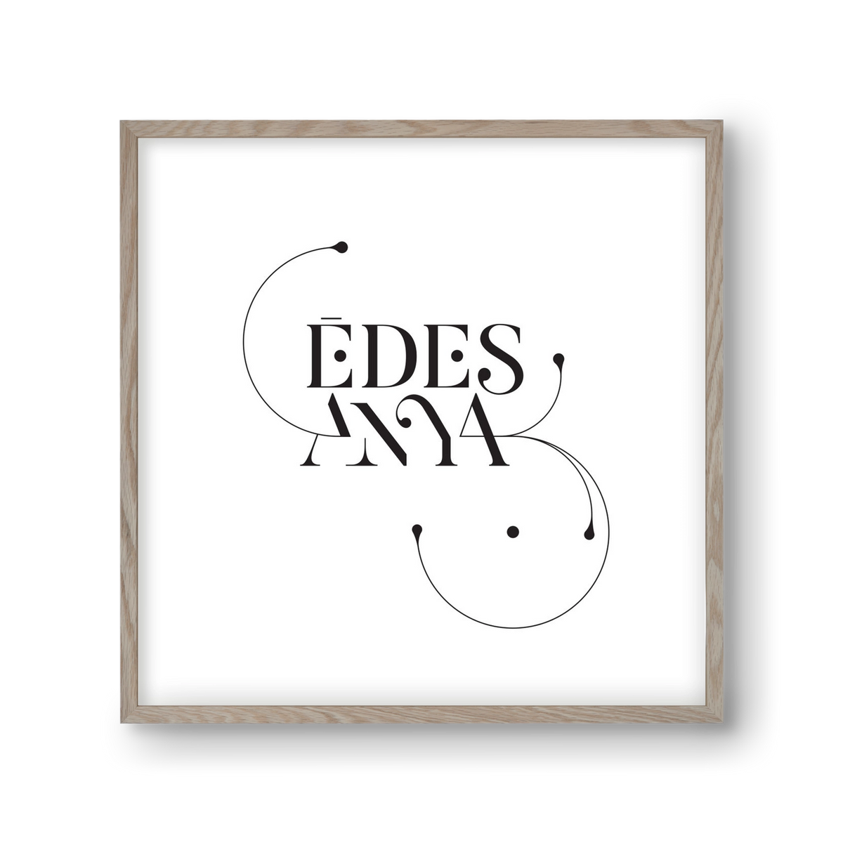 Édesanya, 30x30 cm (30x30 cm), Tölgy keret