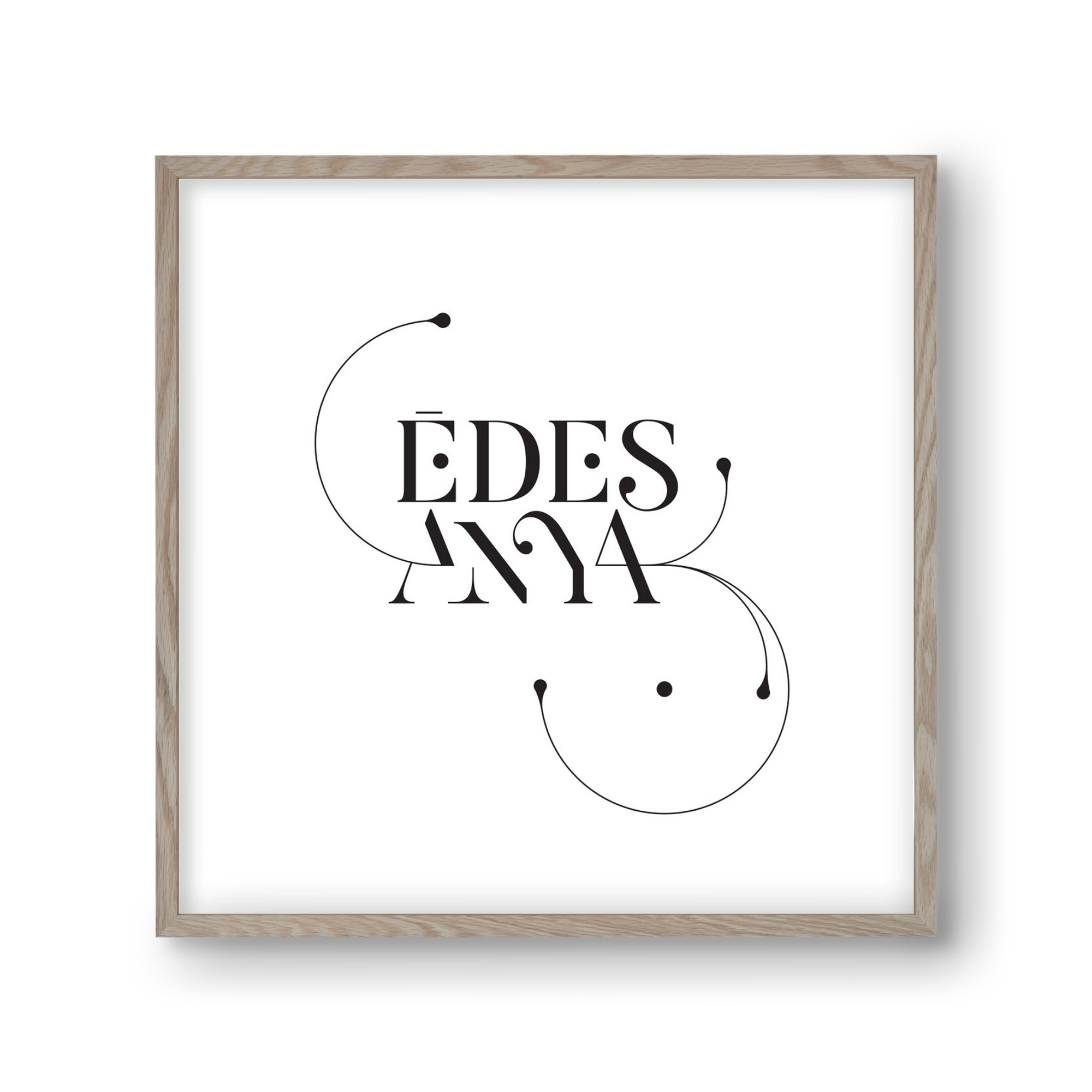 Édesanya, 30x30 cm (30x30 cm), Tölgy keret