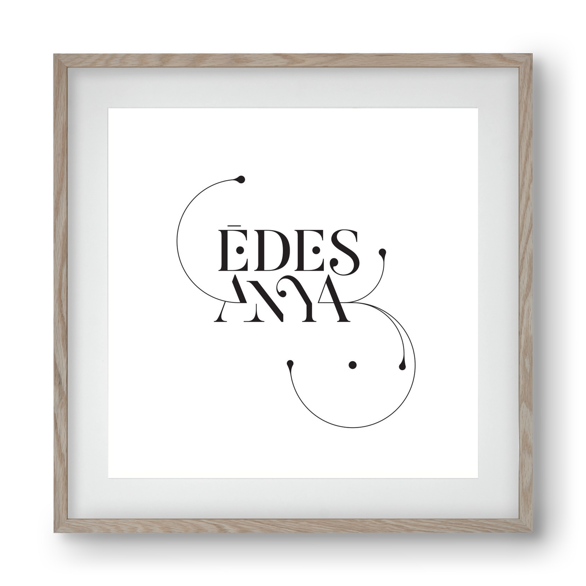 Édesanya, 40x40 cm (30x30 cm), Tölgy keret, paszpartuval