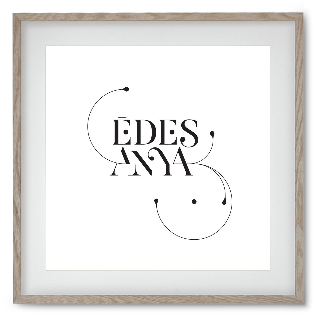 Édesanya, 50x50 cm (40x40 cm), Tölgy keret, paszpartuval