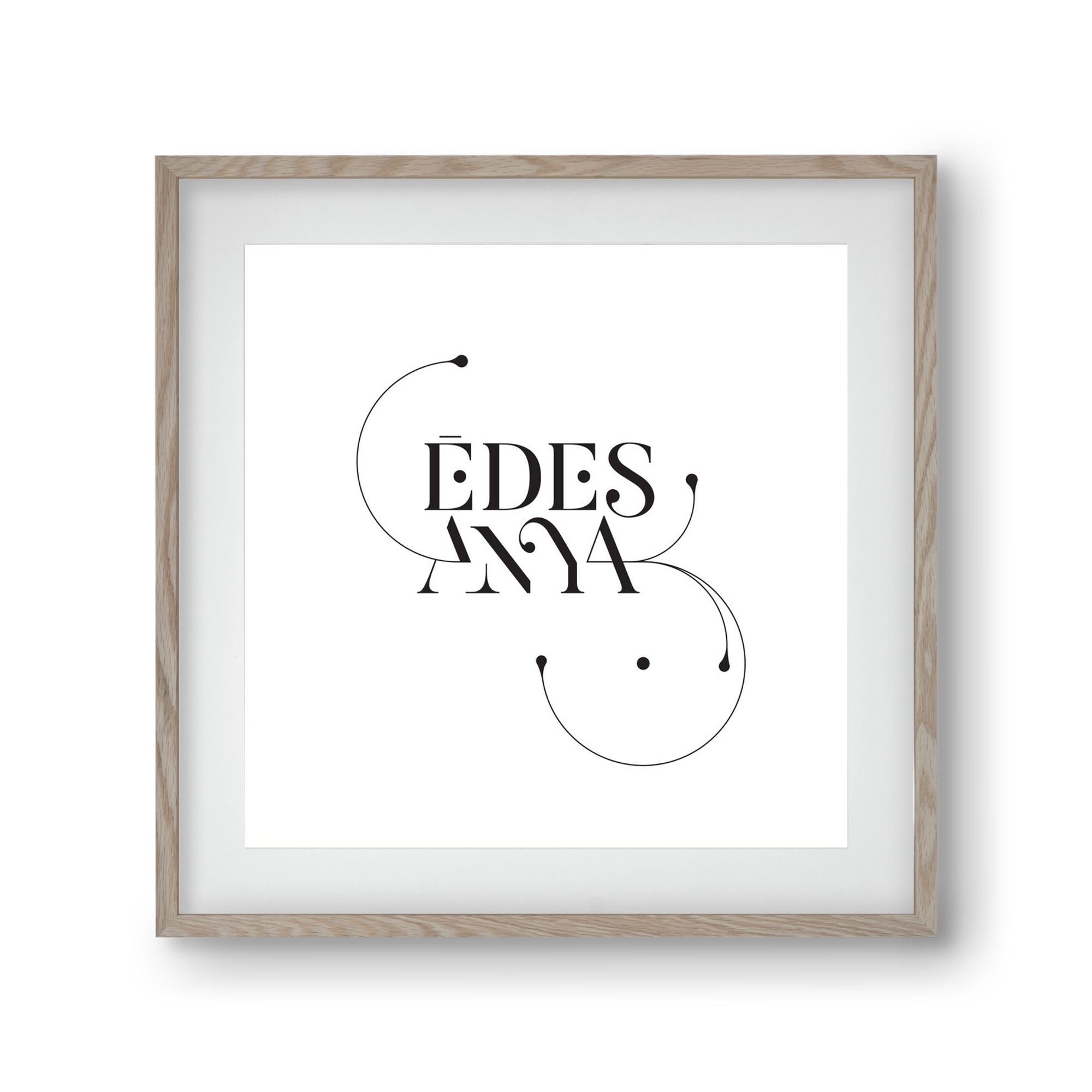 Édesanya, 30x30 cm (20x20 cm), Tölgy keret, paszpartuval