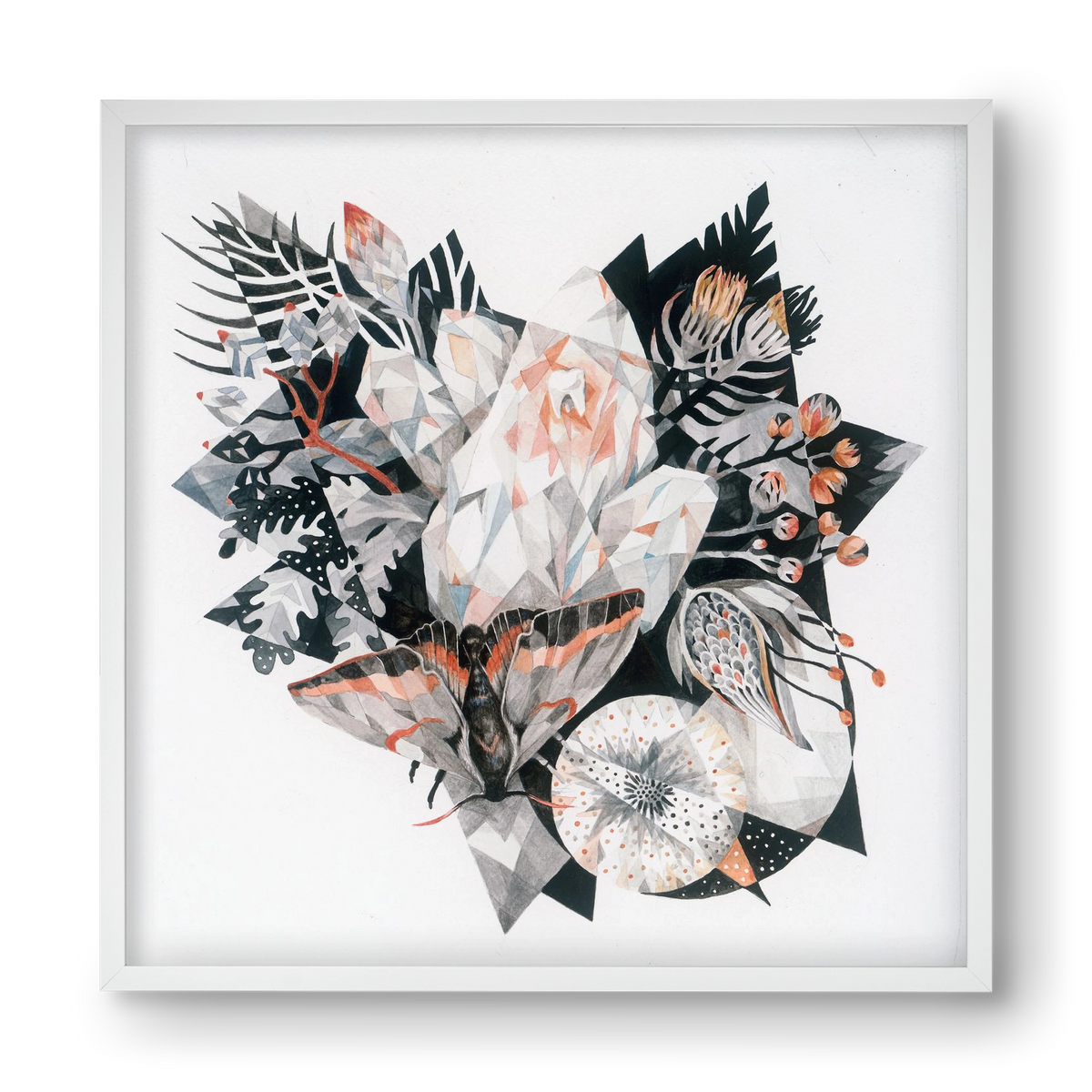 Metamorphosis, 40x40 cm (40x40 cm), Fehér keret