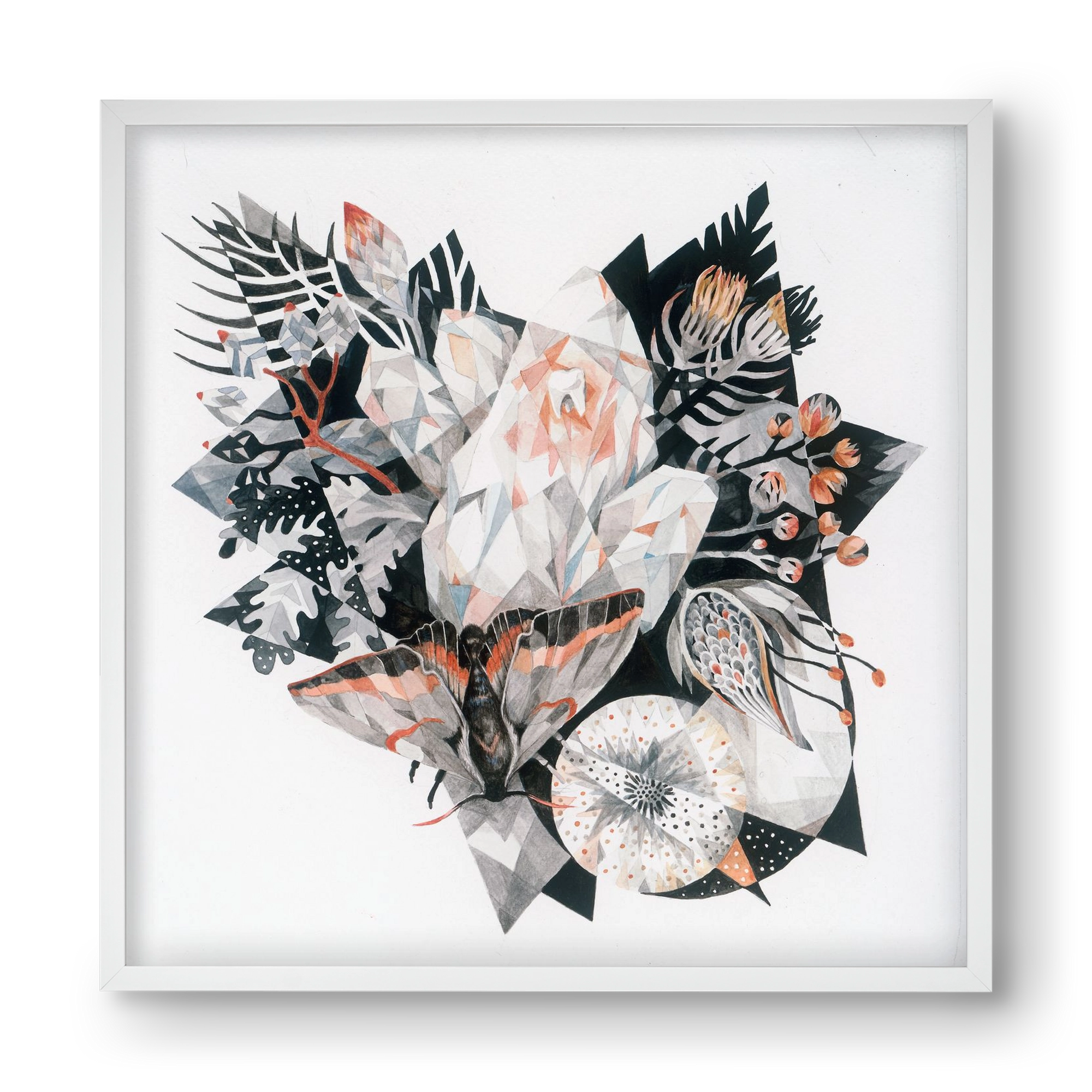 Metamorphosis, 40x40 cm (40x40 cm), Fehér keret