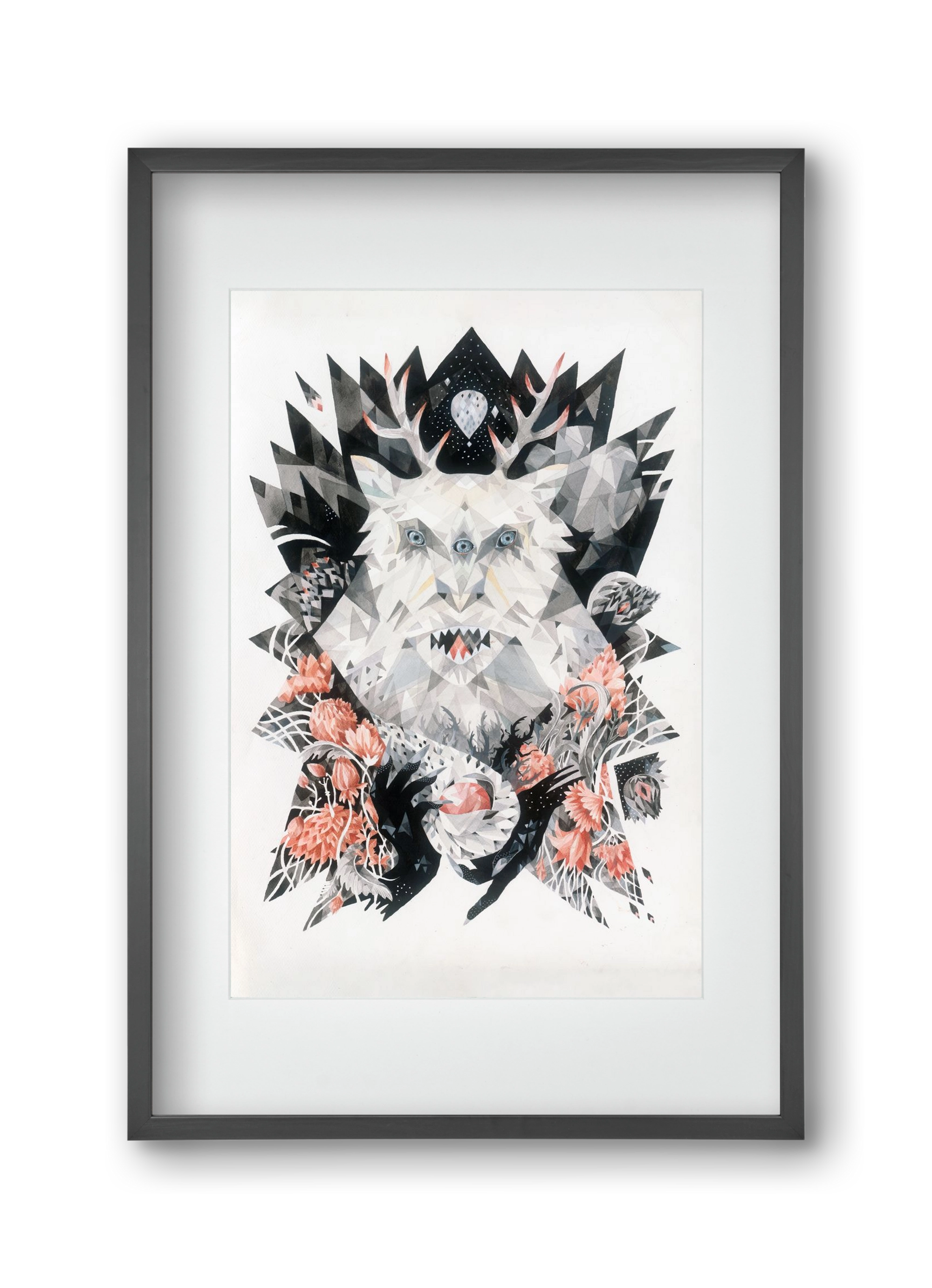 Primavera, 30x45 cm (20x30 cm), Fekete keret, paszpartuval