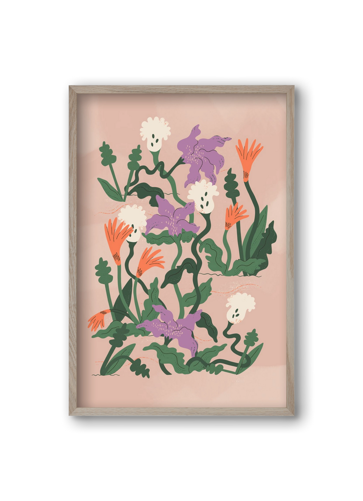 Floral, 20x30 cm (20x30 cm), Tölgy keret