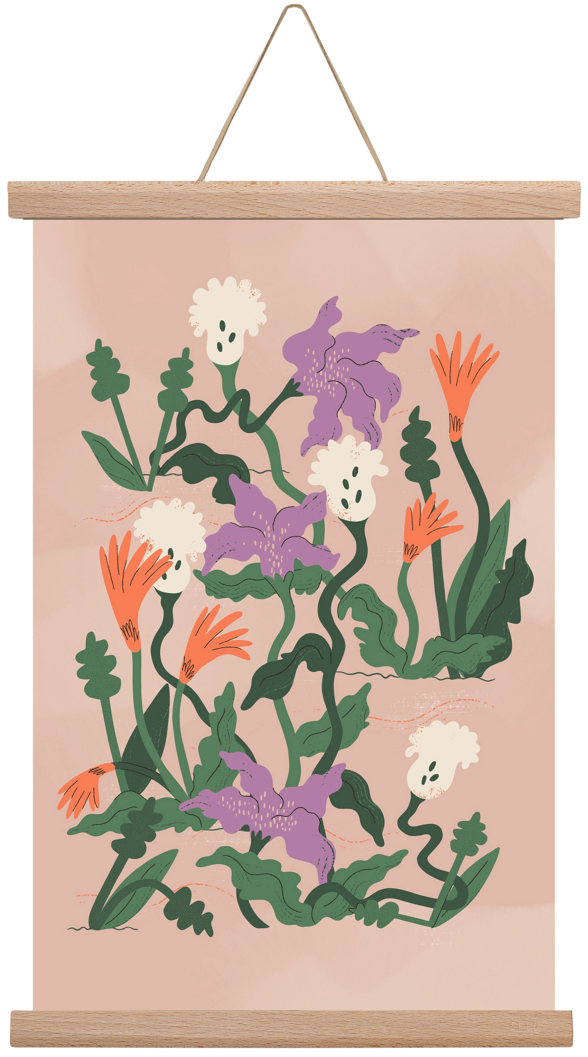 Floral, 30x45 cm (30x45 cm), Tölgy akasztó