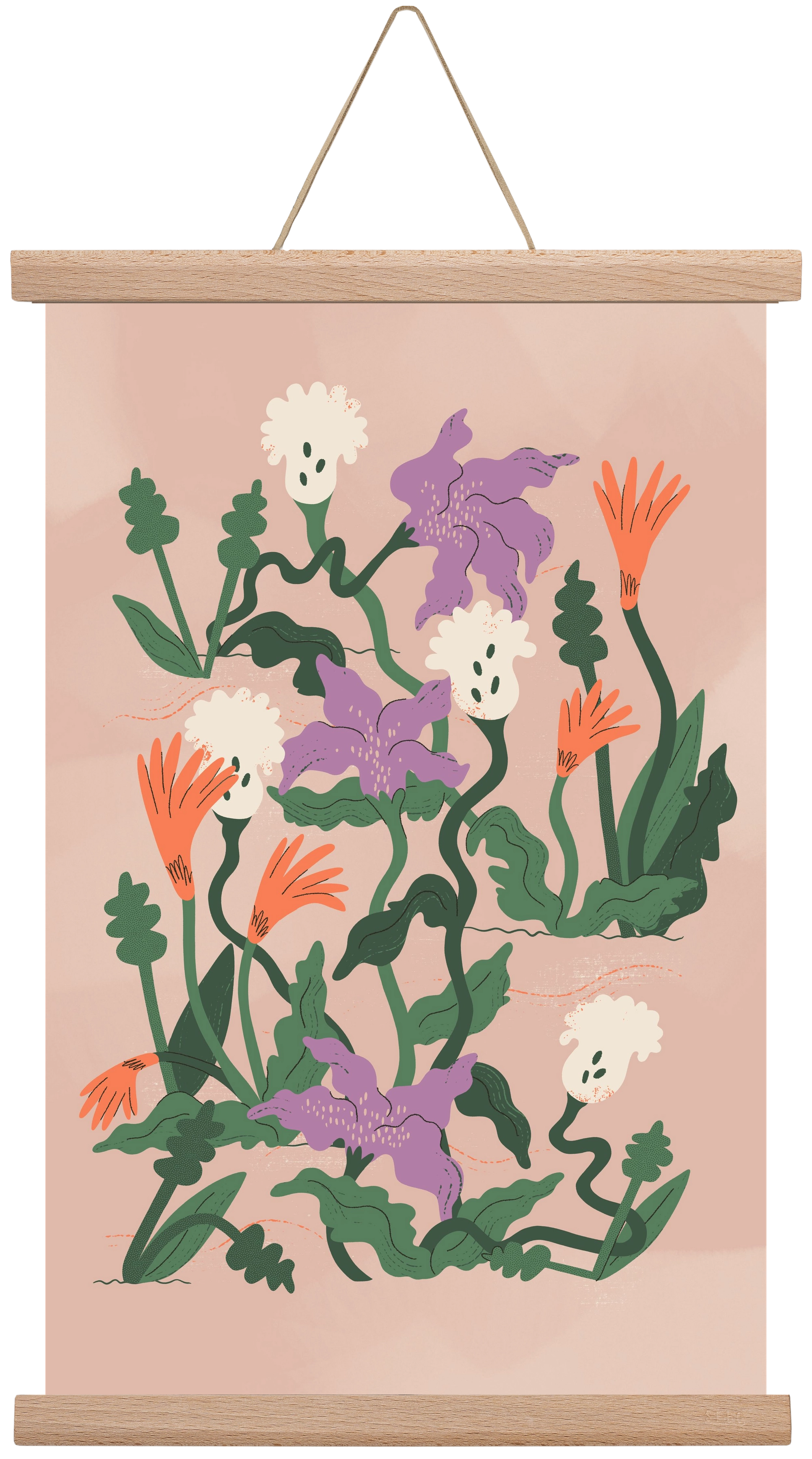 Floral, 30x45 cm (30x45 cm), Tölgy akasztó