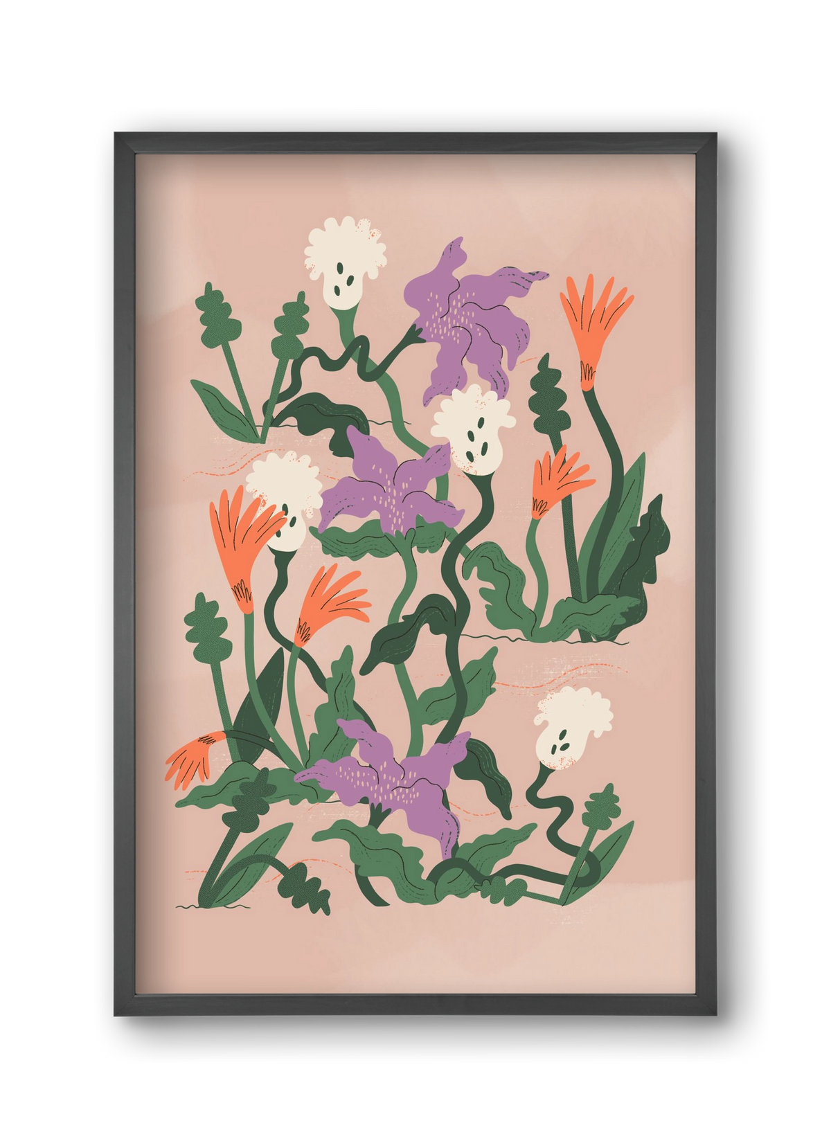 Floral, 30x45 cm (30x45 cm), Fekete keret