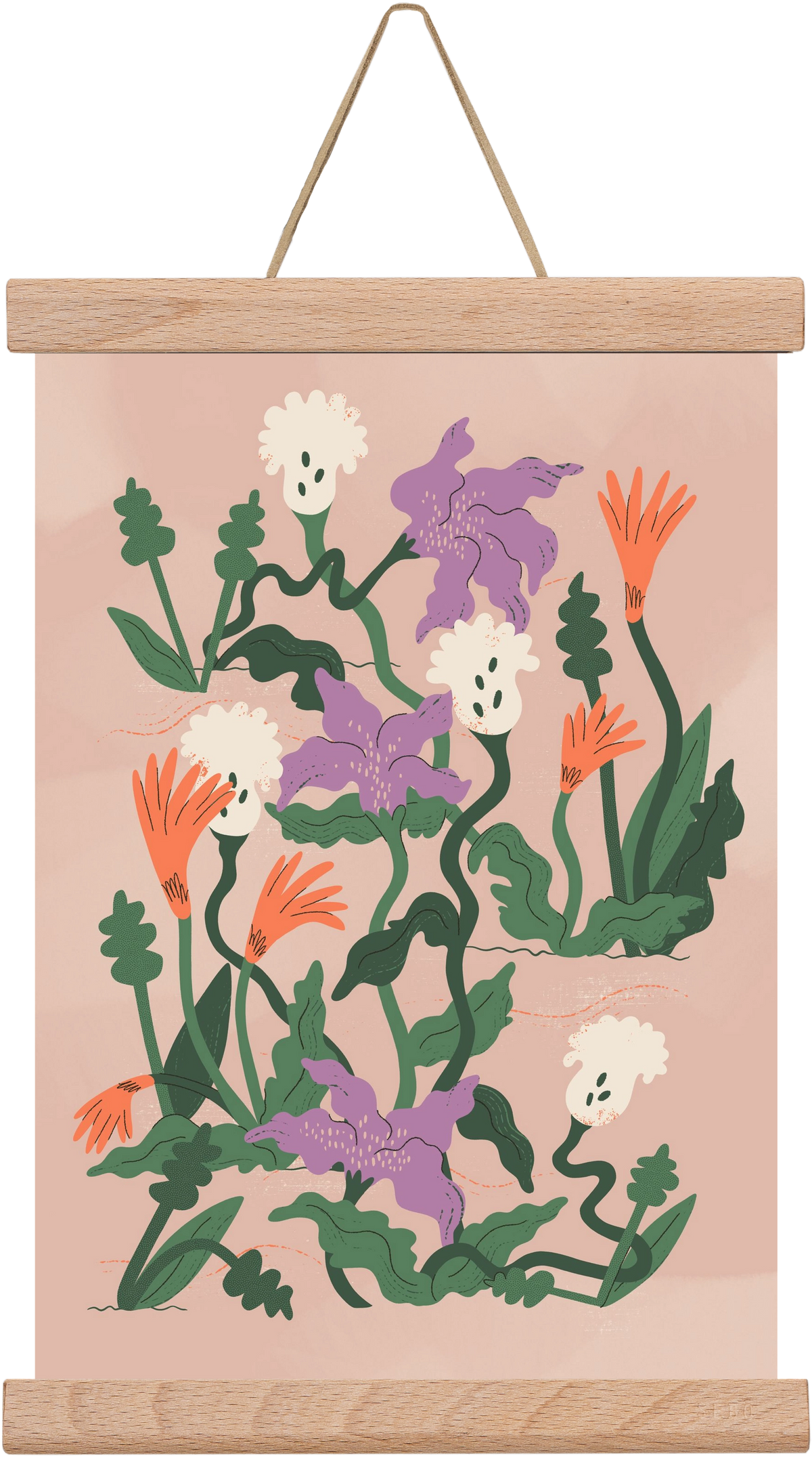 Floral, 20x30 cm (20x30 cm), Tölgy akasztó