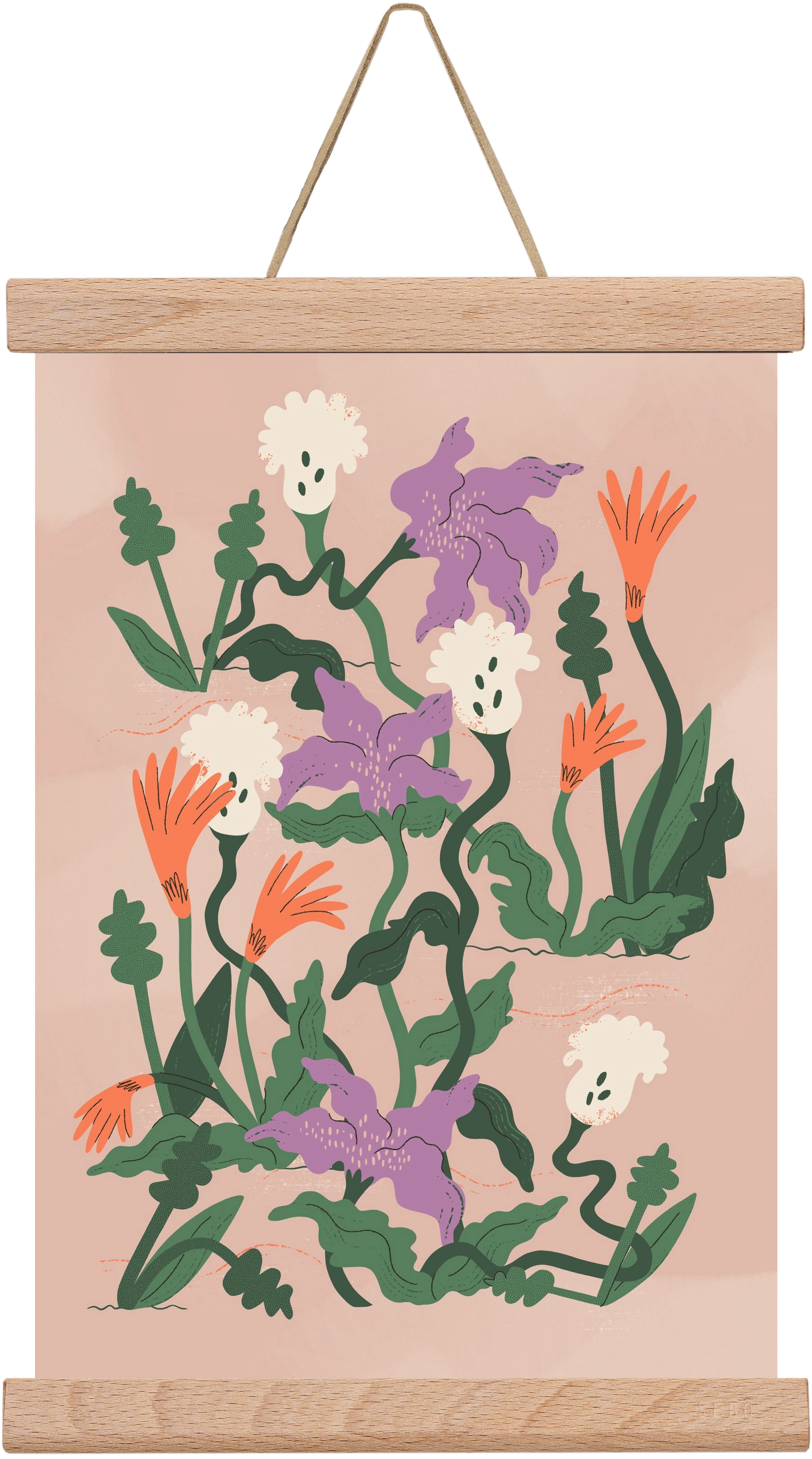 Floral, 20x30 cm (20x30 cm), Tölgy akasztó