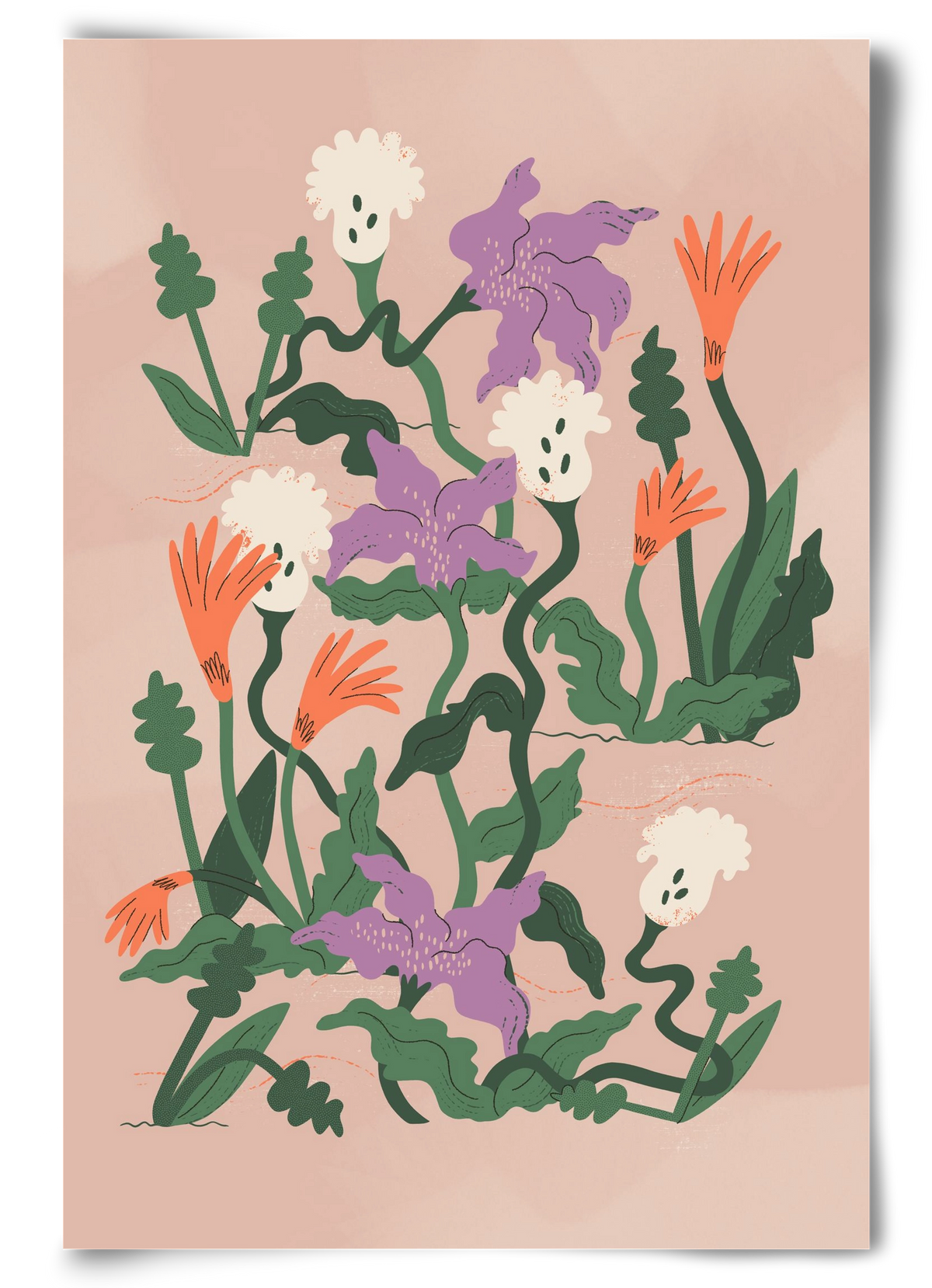 Floral, 60x90 cm, Keret nélkül