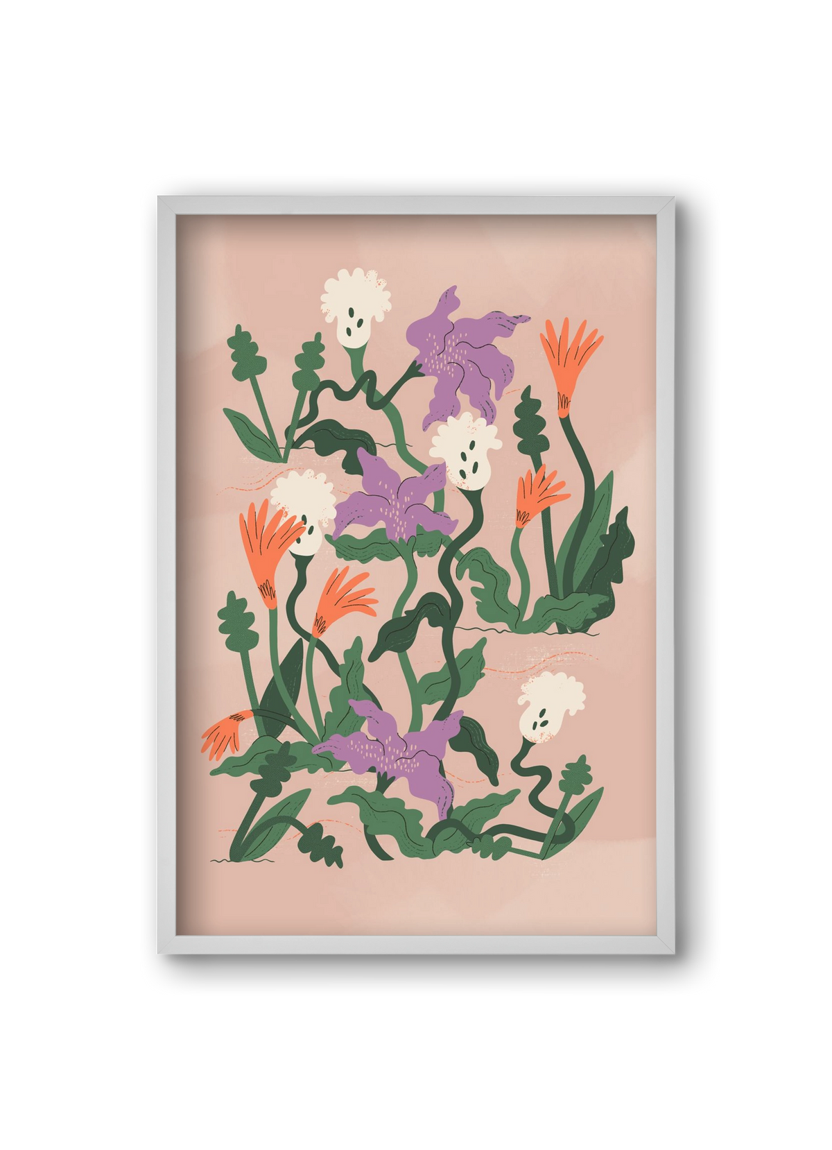 Floral, 20x30 cm (20x30 cm), Fehér keret