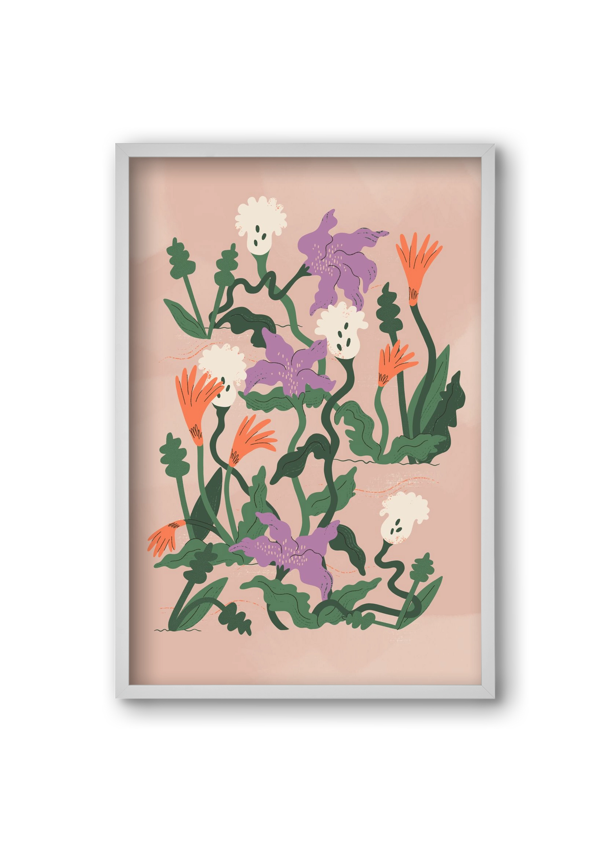 Floral, 20x30 cm (20x30 cm), Fehér keret