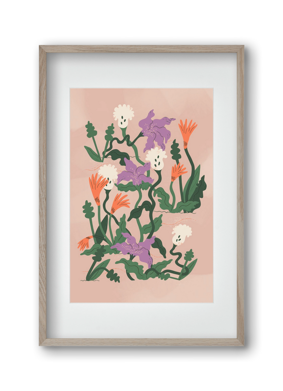 Floral, 30x45 cm (20x30 cm), Tölgy keret, paszpartuval