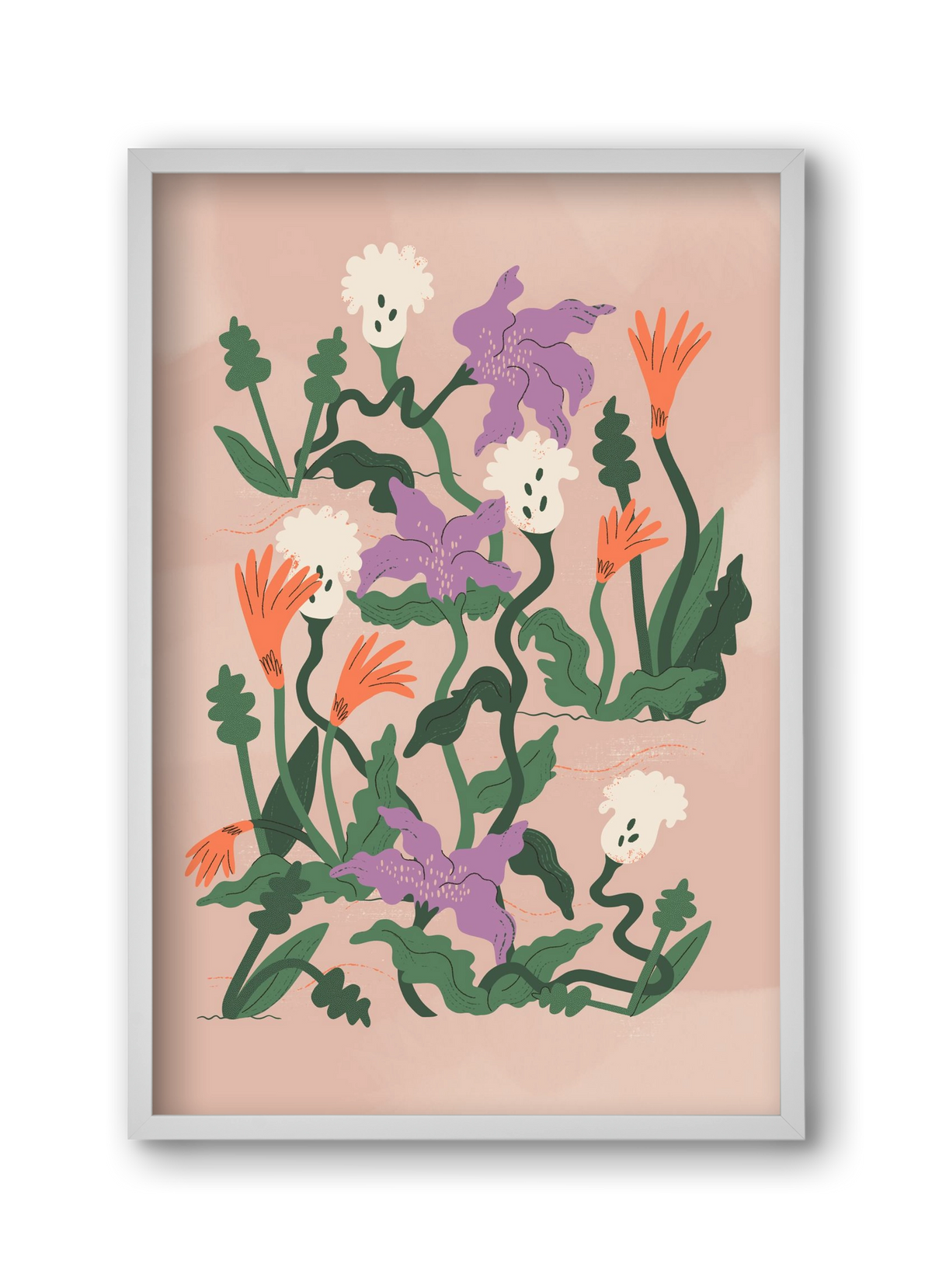 Floral, 30x45 cm (30x45 cm), Fehér keret