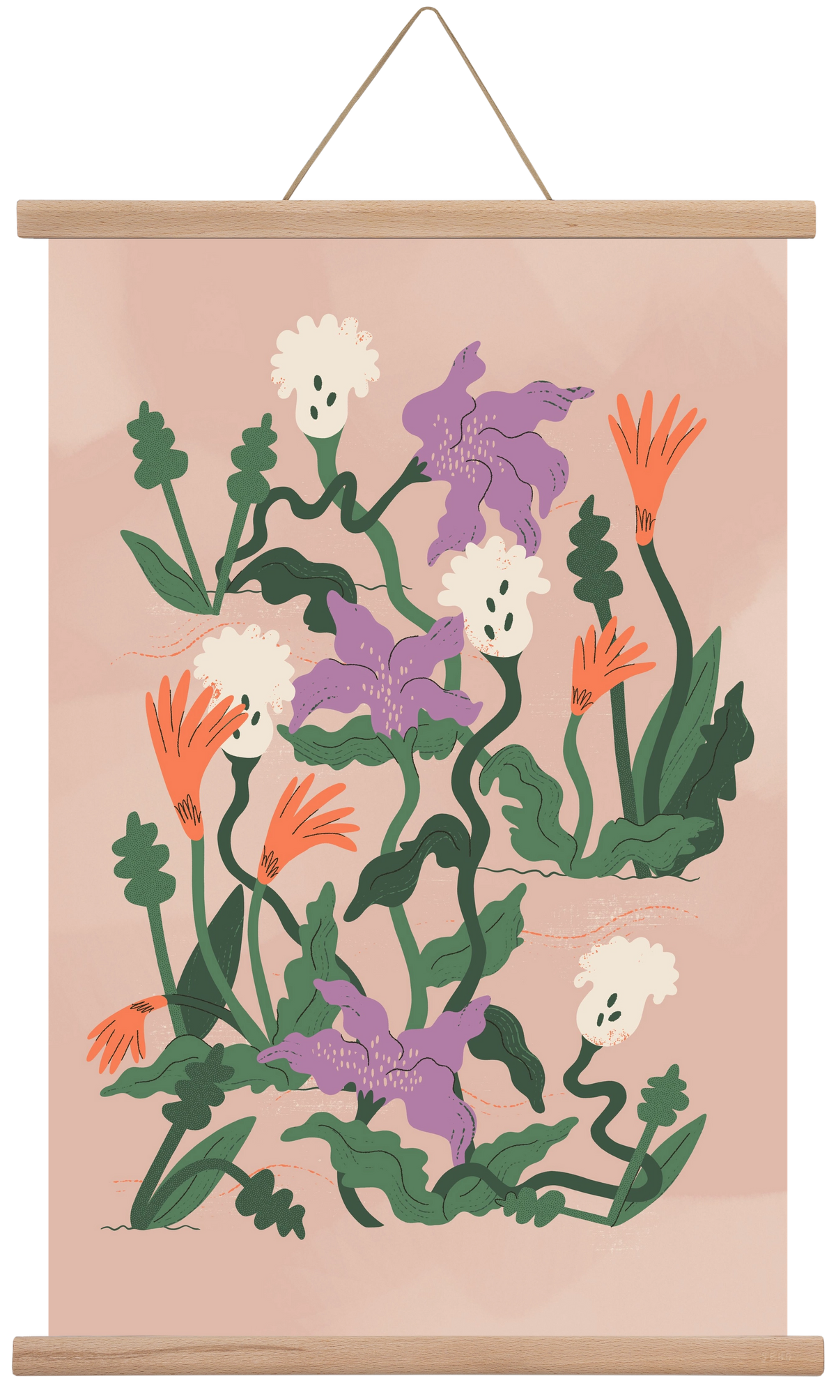 Floral, 40x60 cm (40x60 cm), Tölgy akasztó
