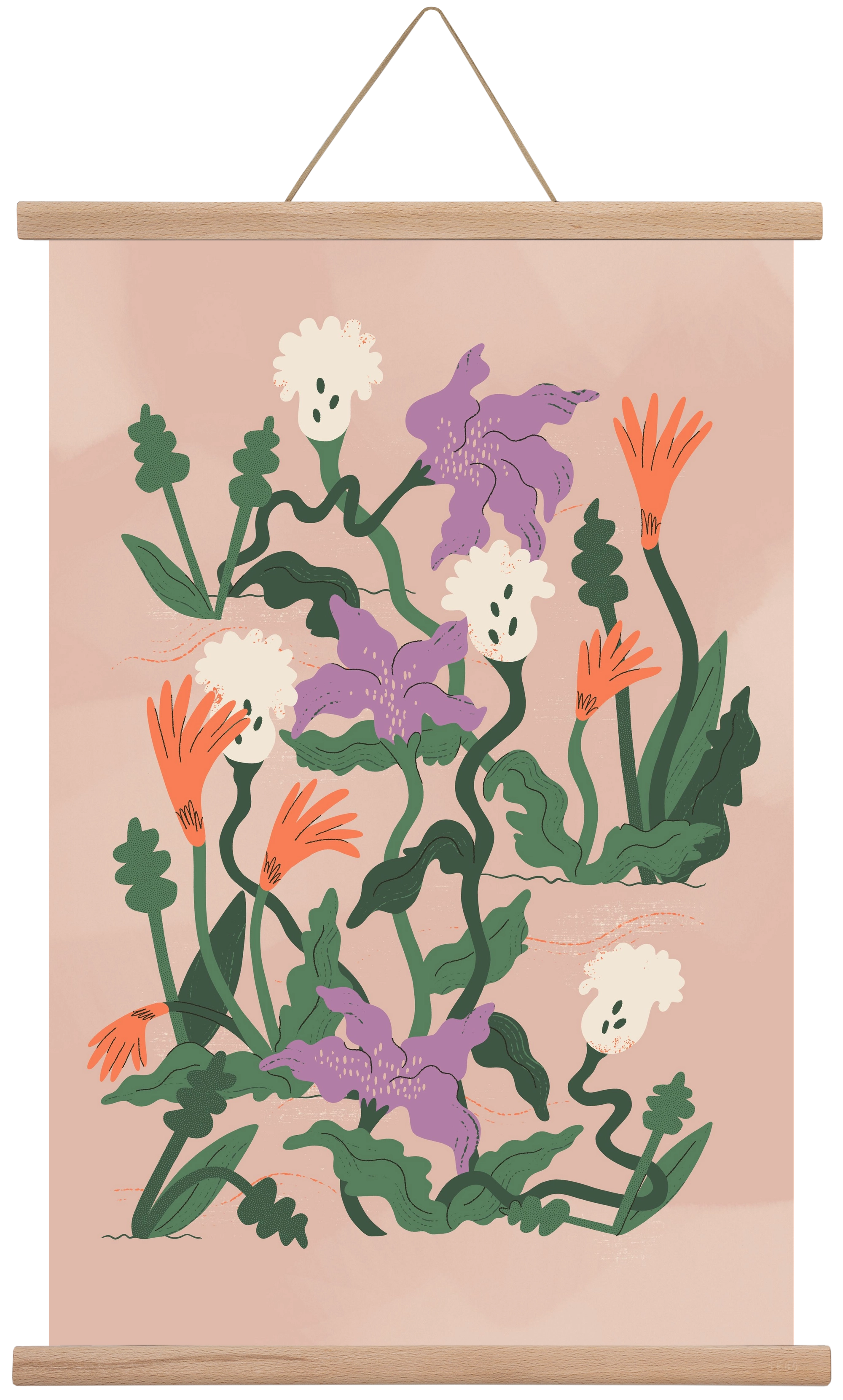 Floral, 40x60 cm (40x60 cm), Tölgy akasztó