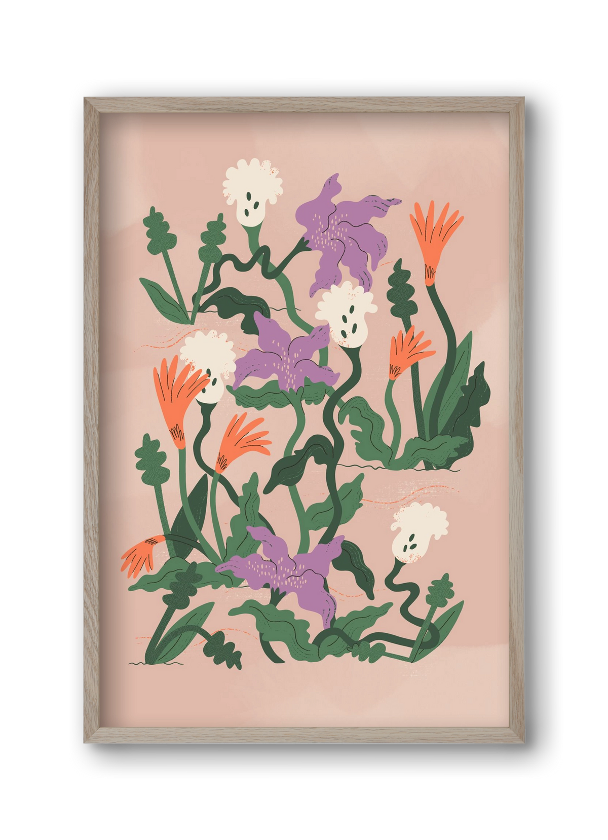 Floral, 30x45 cm (30x45 cm), Tölgy keret