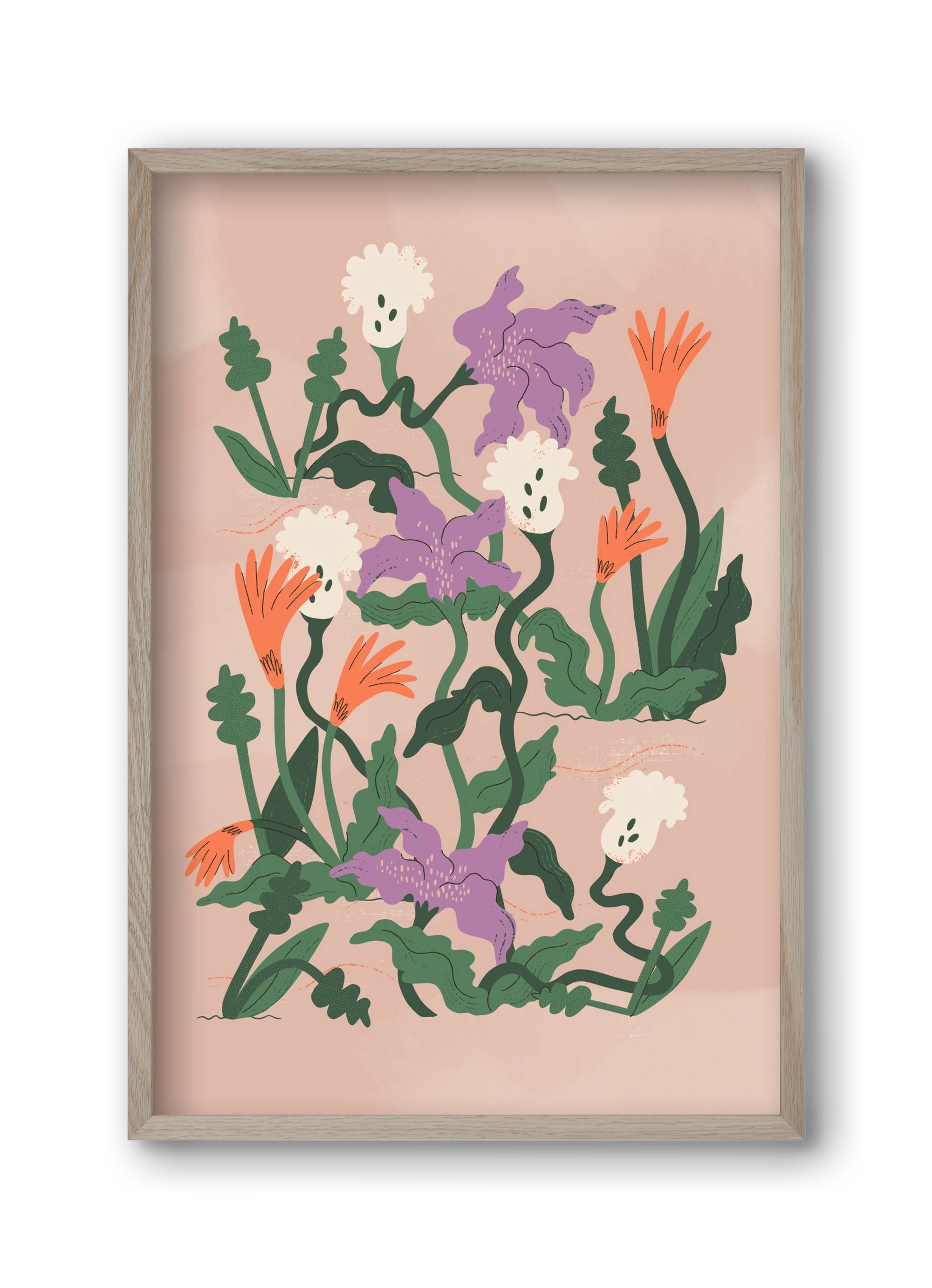 Floral, 30x45 cm (30x45 cm), Tölgy keret