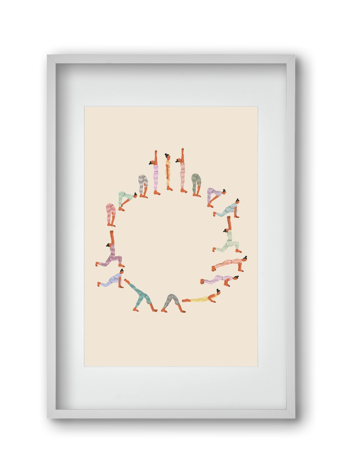 Lunge Salute, 30x45 cm (20x30 cm), Fehér keret, paszpartuval