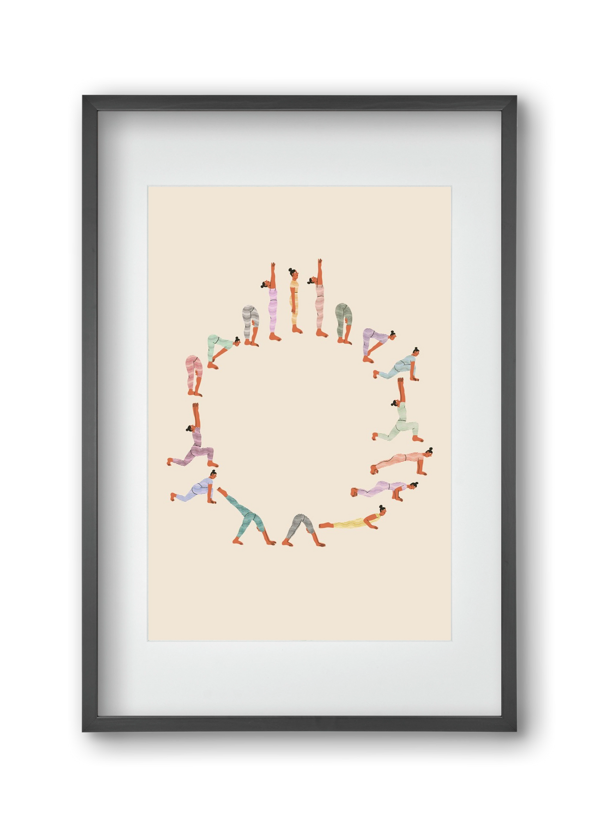 Lunge Salute, 30x45 cm (20x30 cm), Fekete keret, paszpartuval