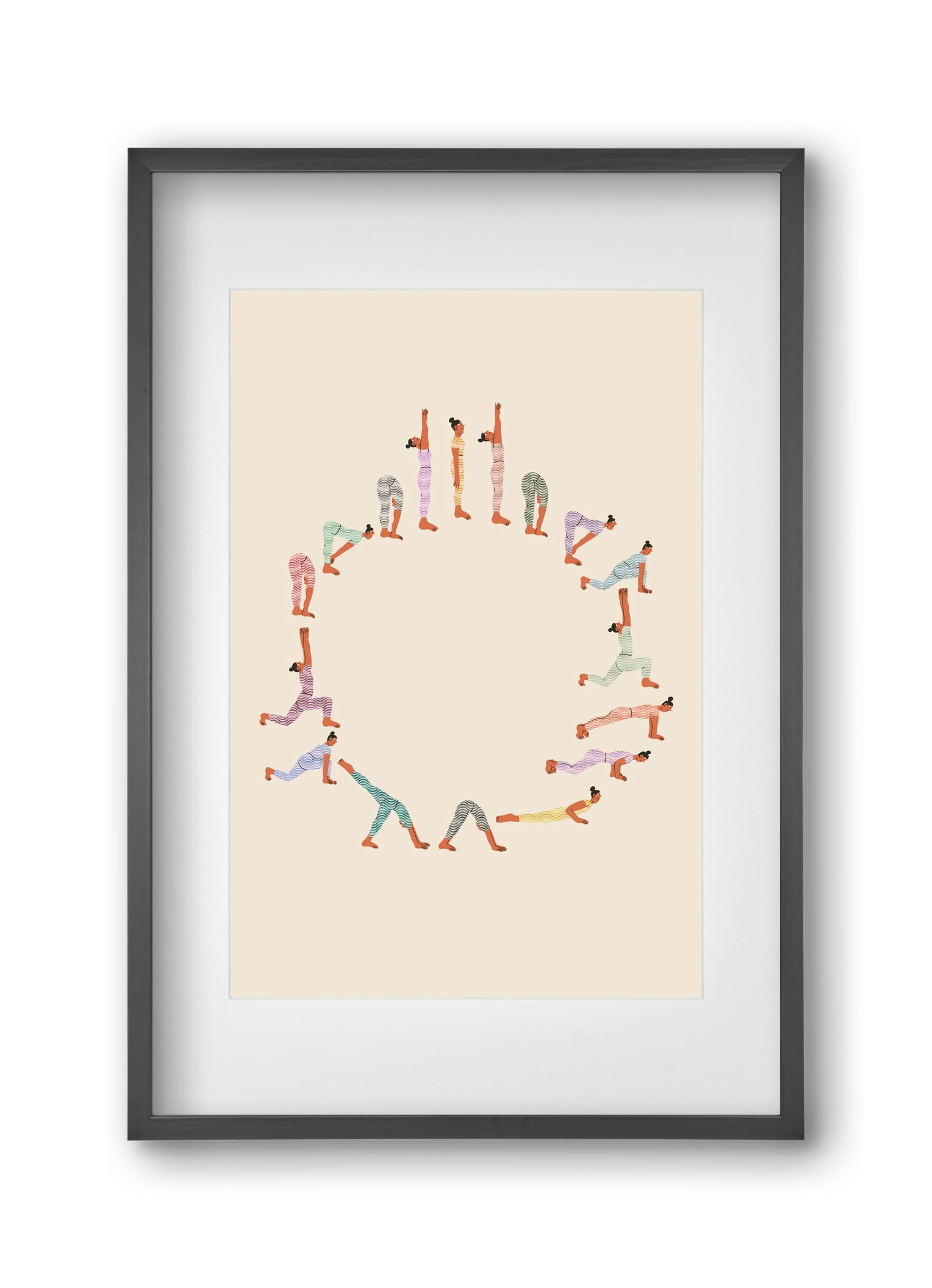 Lunge Salute, 30x45 cm (20x30 cm), Fekete keret, paszpartuval