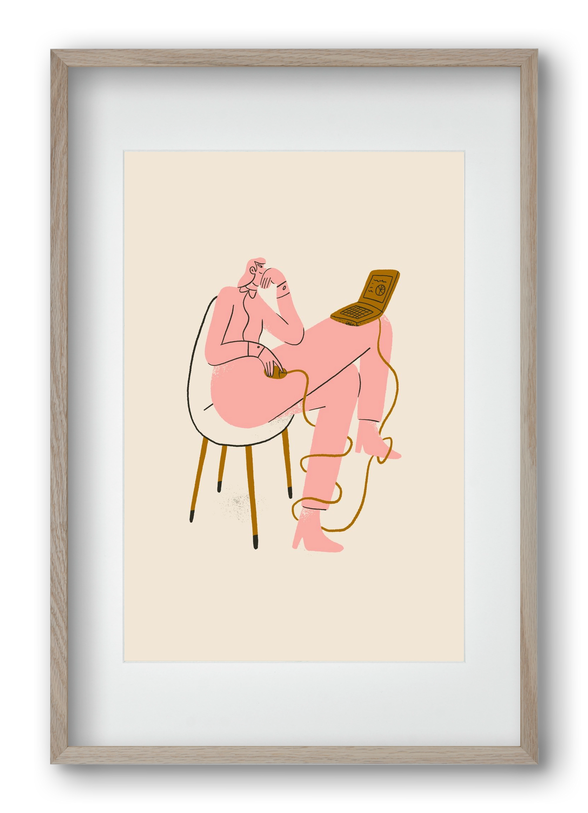 Office slave, 40x60 cm (30x45 cm), Tölgy keret, paszpartuval