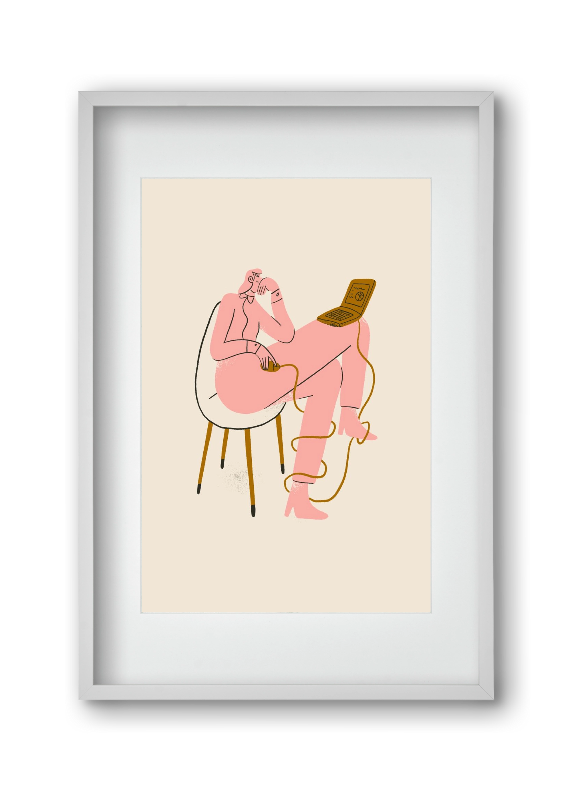 Office slave, 30x45 cm (20x30 cm), Fehér keret, paszpartuval