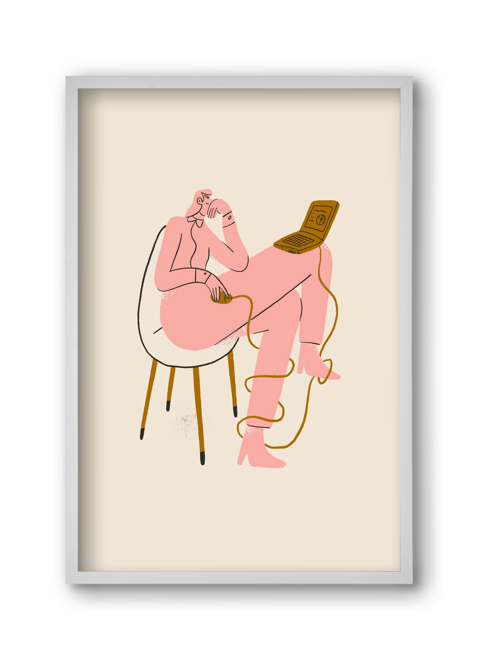 Office slave, 30x45 cm (30x45 cm), Fehér keret