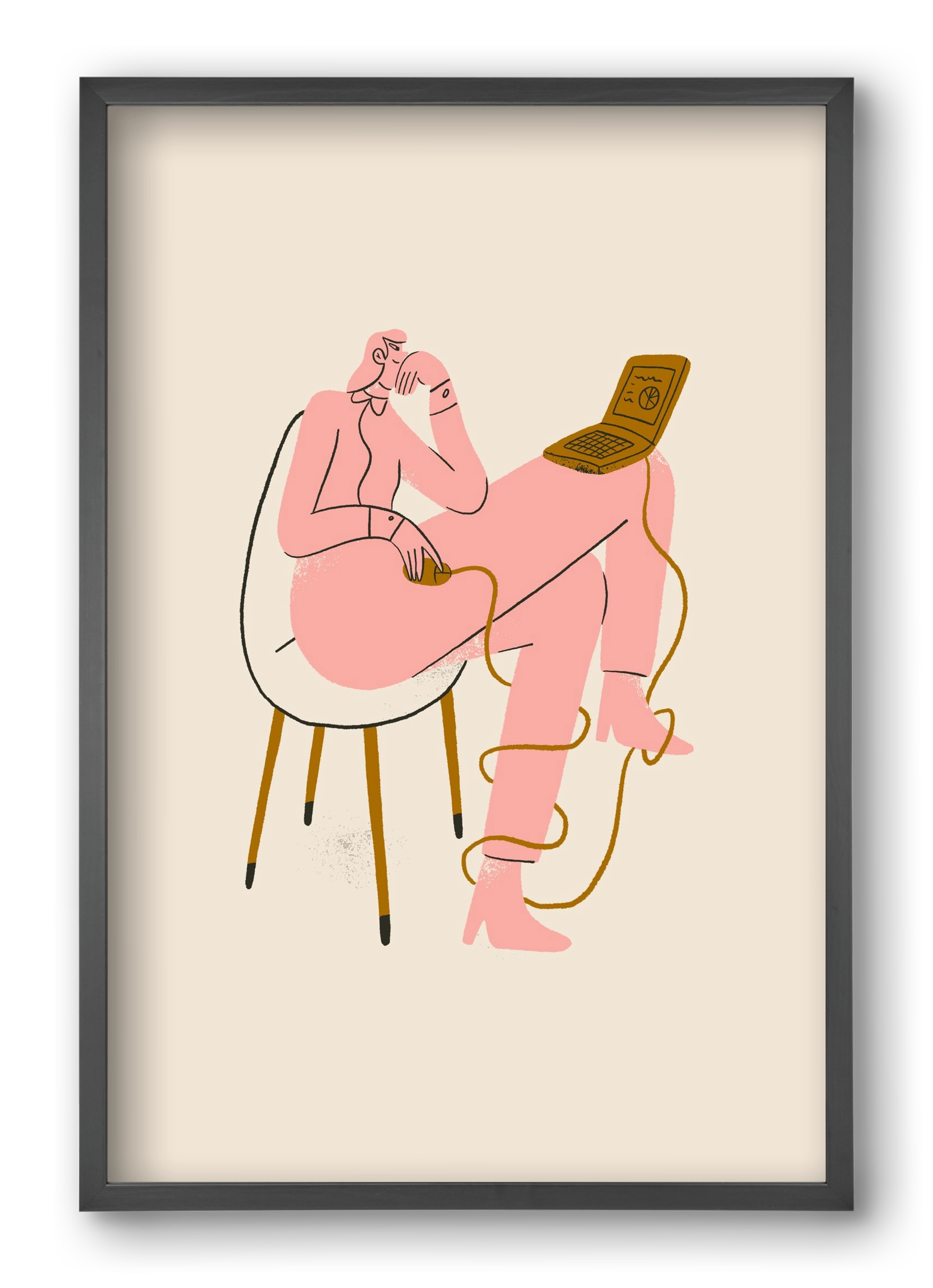 Office slave, 40x60 cm (40x60 cm), Fekete keret