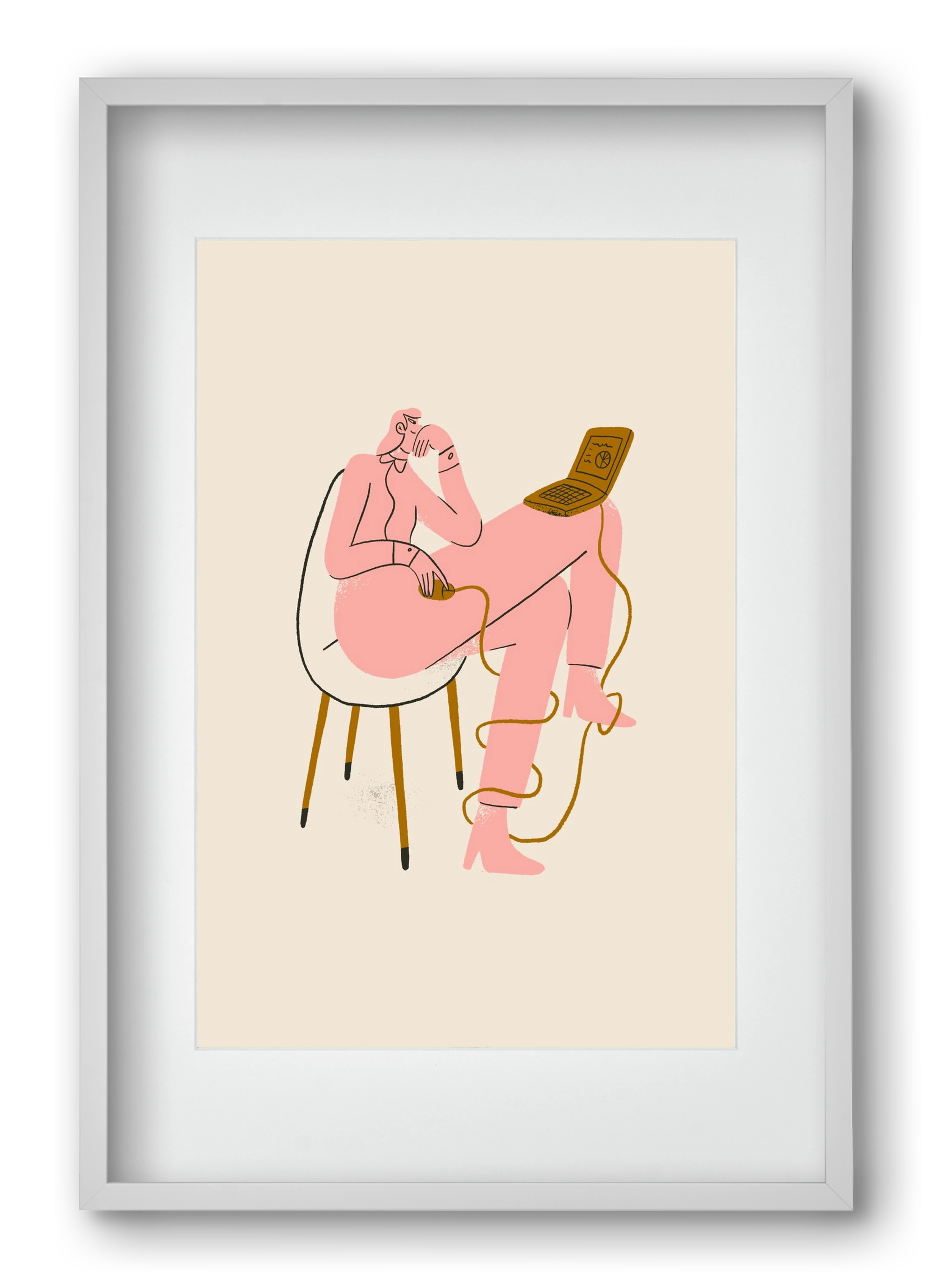 Office slave, 40x60 cm (30x45 cm), Fehér keret, paszpartuval