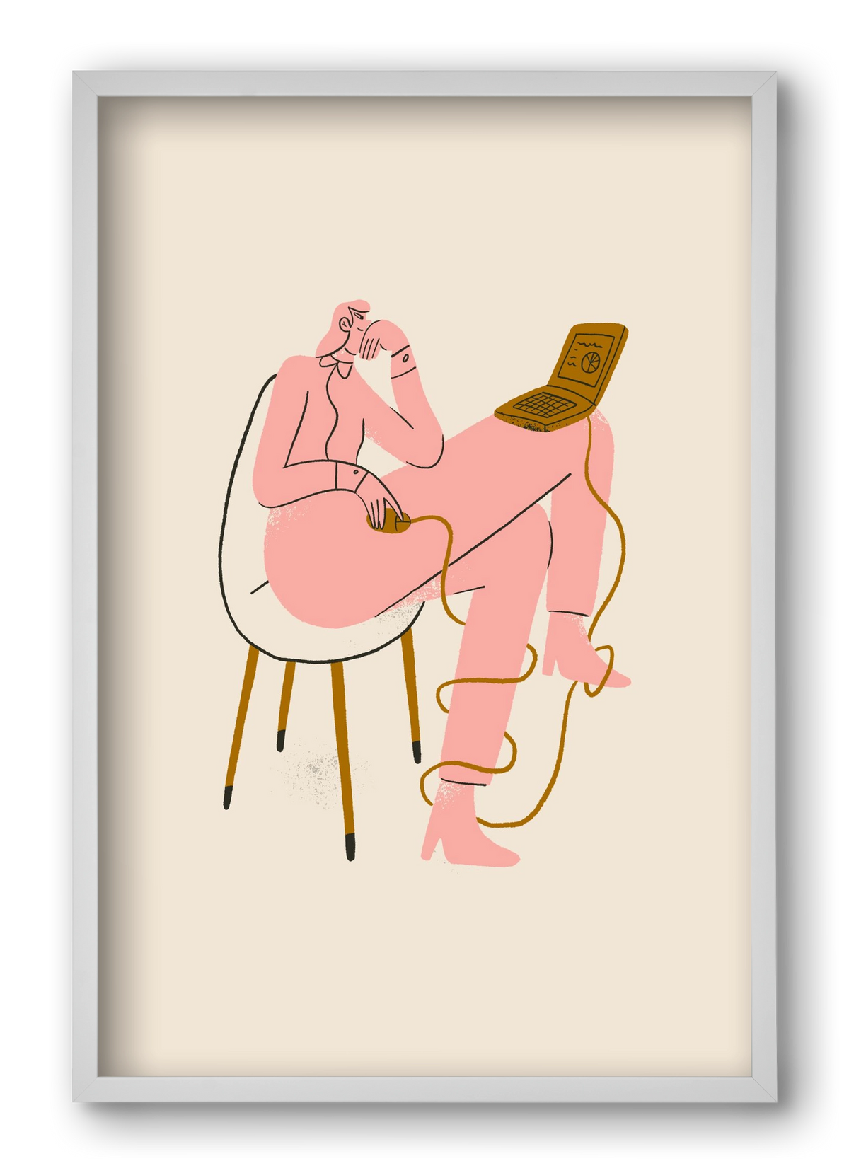 Office slave, 40x60 cm (40x60 cm), Fehér keret