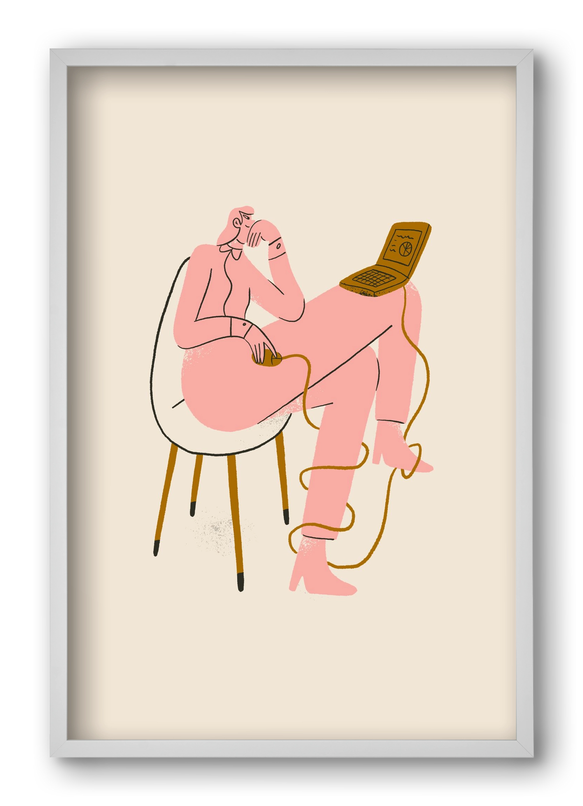 Office slave, 40x60 cm (40x60 cm), Fehér keret