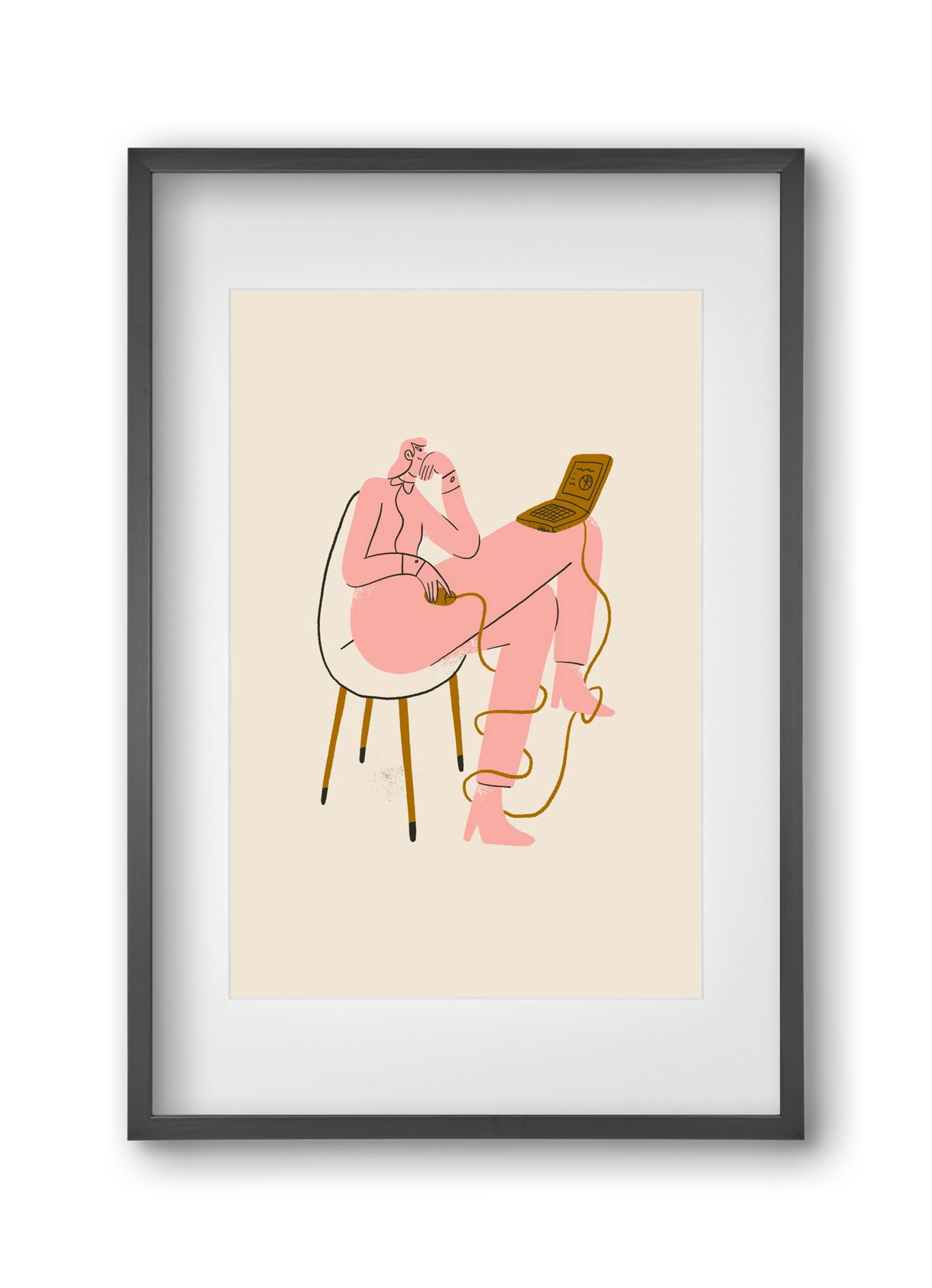 Office slave, 30x45 cm (20x30 cm), Fekete keret, paszpartuval