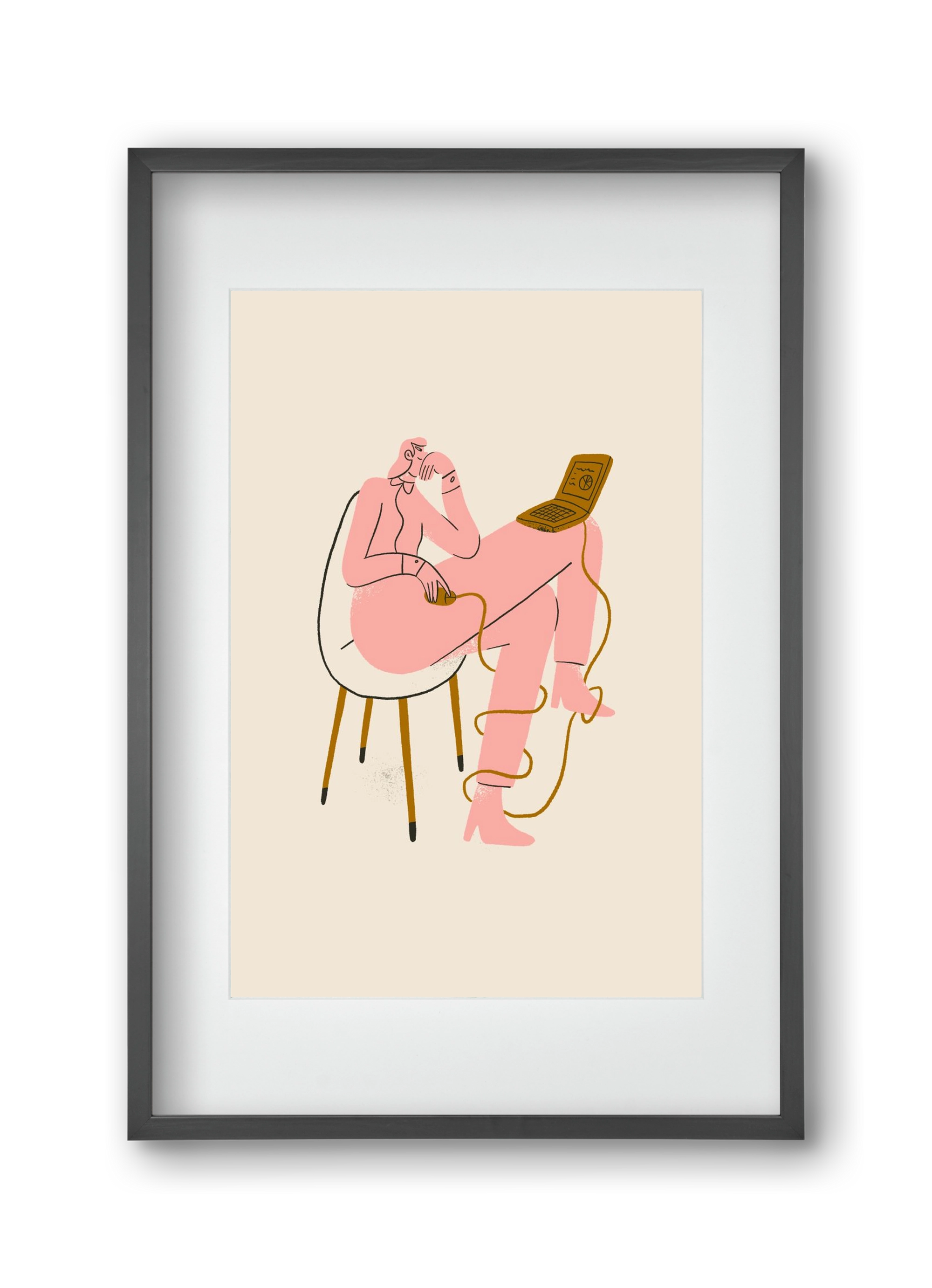 Office slave, 30x45 cm (20x30 cm), Fekete keret, paszpartuval