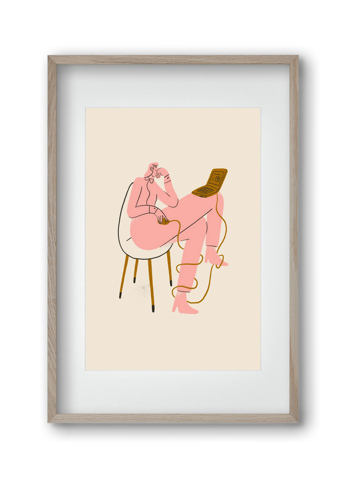 Office slave, 30x45 cm (20x30 cm), Tölgy keret, paszpartuval