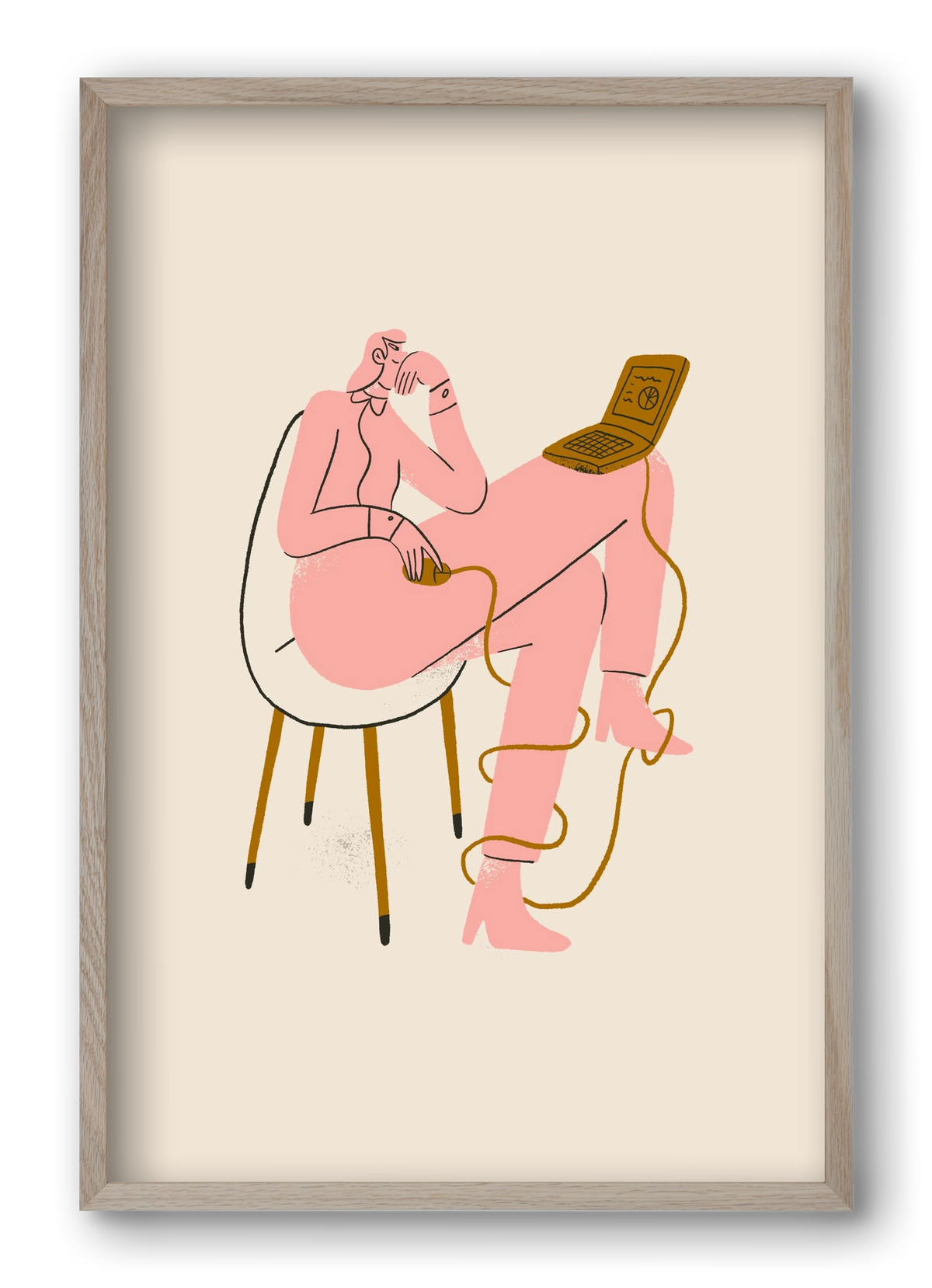 Office slave, 40x60 cm (40x60 cm), Tölgy keret