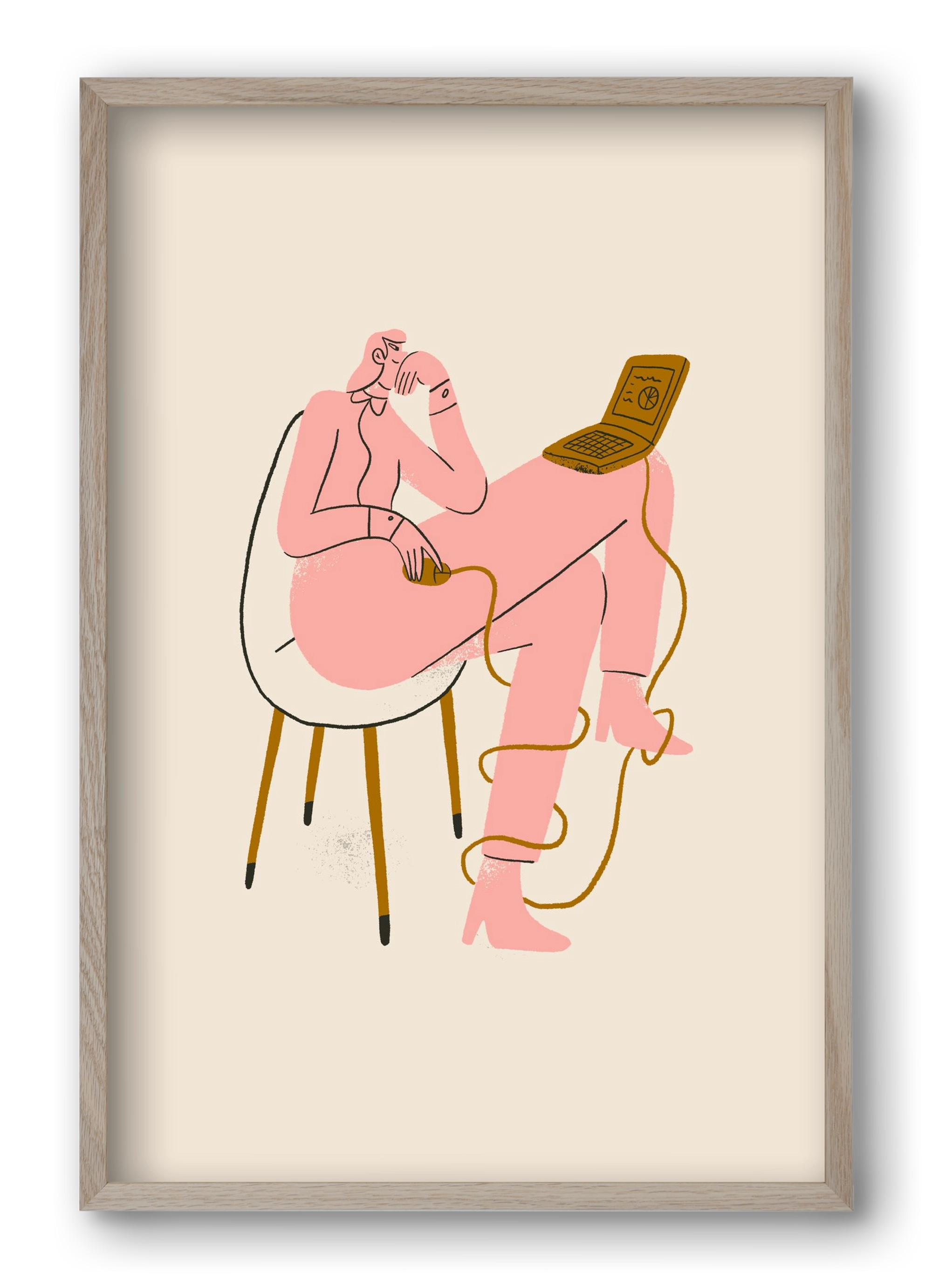 Office slave, 40x60 cm (40x60 cm), Tölgy keret