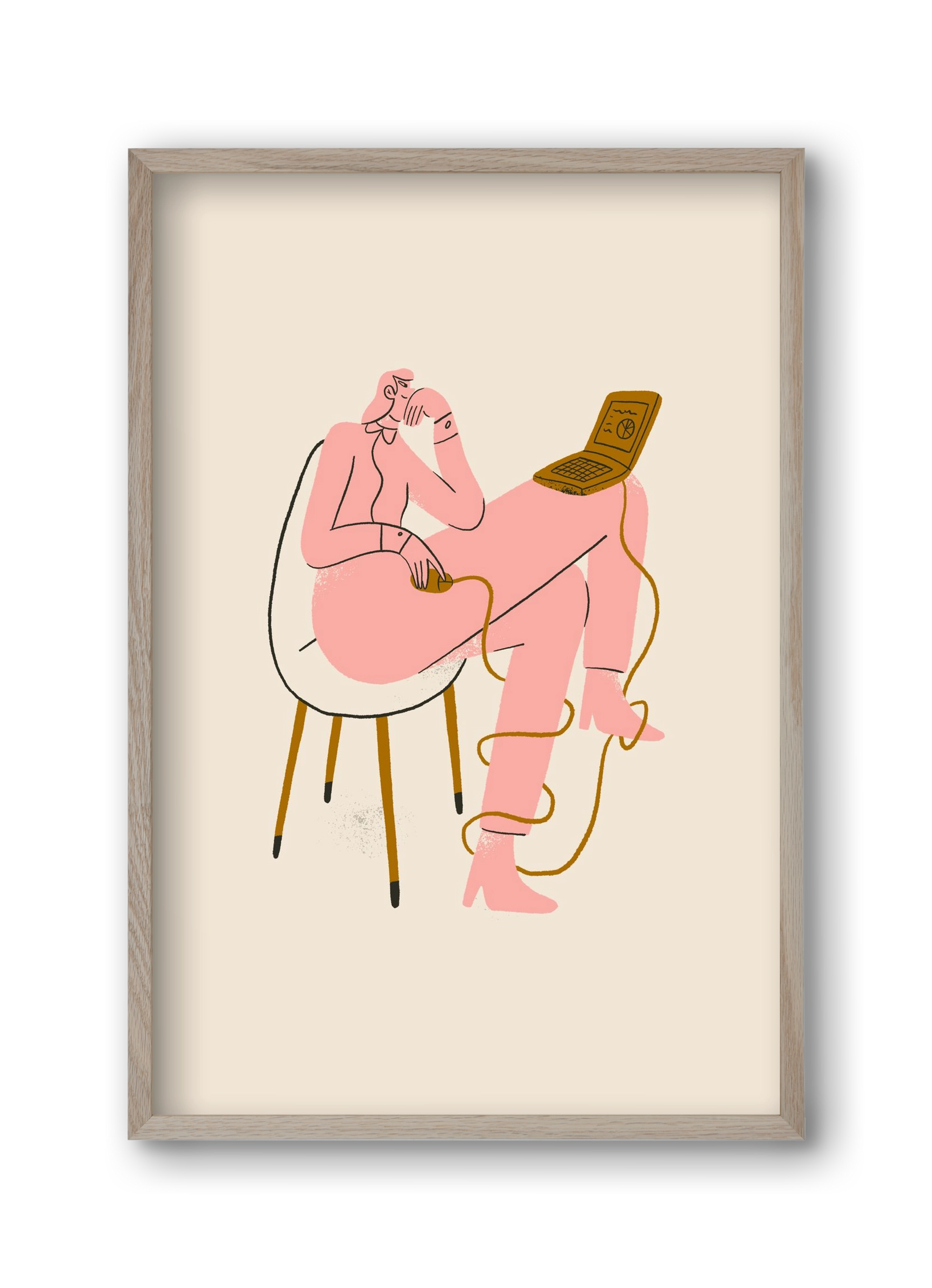 Office slave, 30x45 cm (30x45 cm), Tölgy keret