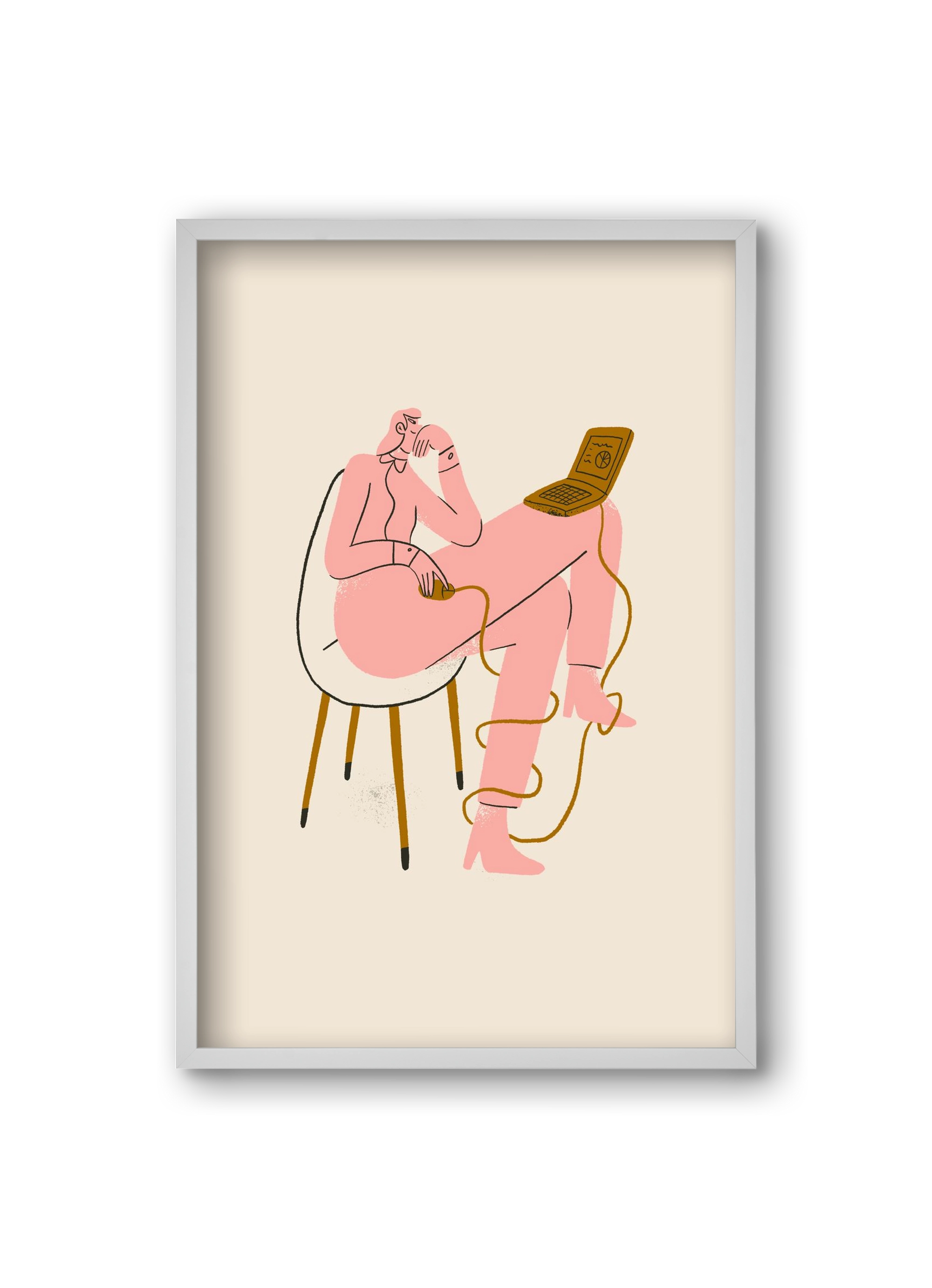 Office slave, 20x30 cm (20x30 cm), Fehér keret