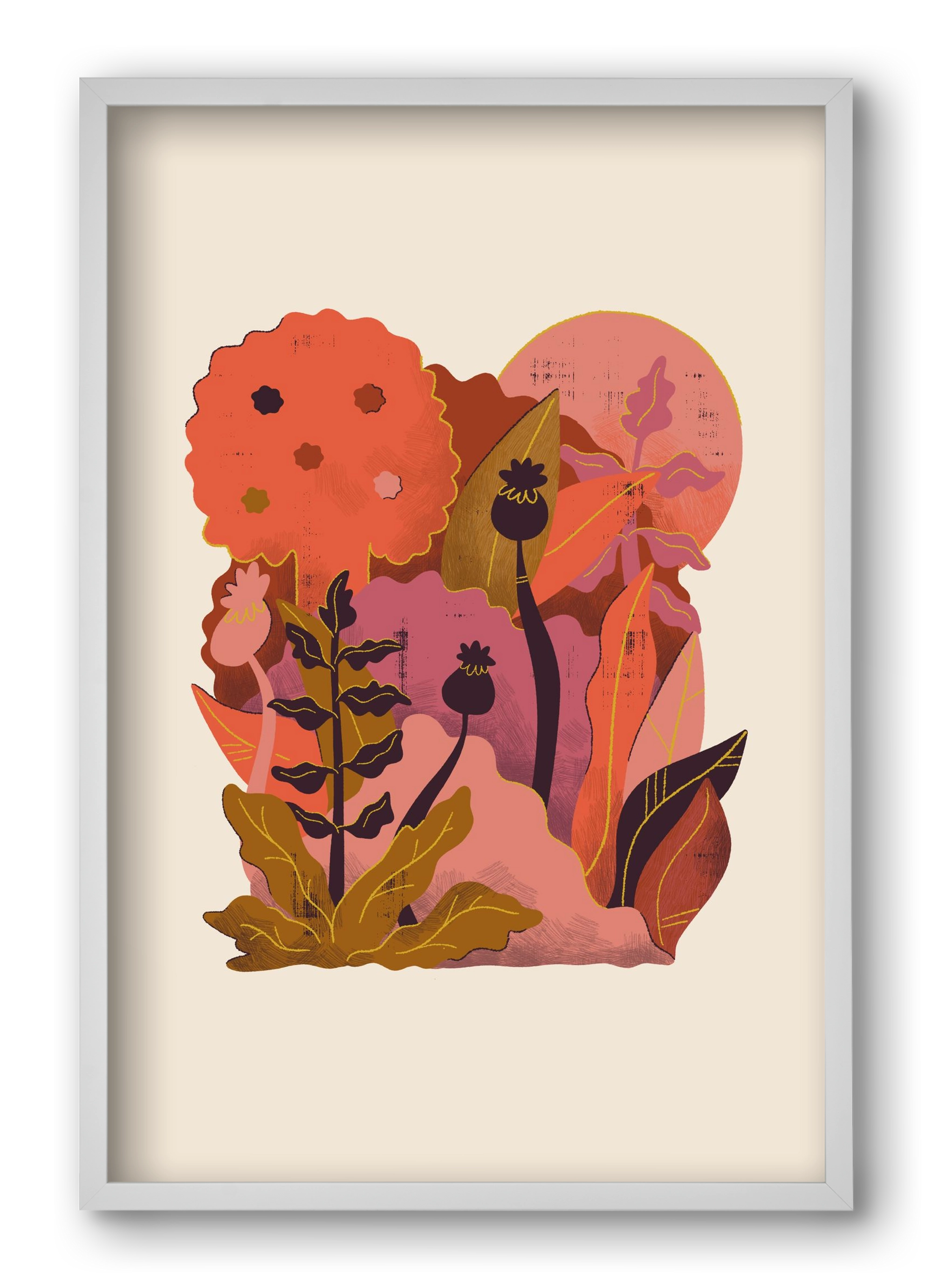 Jungle Sunset, 40x60 cm (40x60 cm), Fehér keret