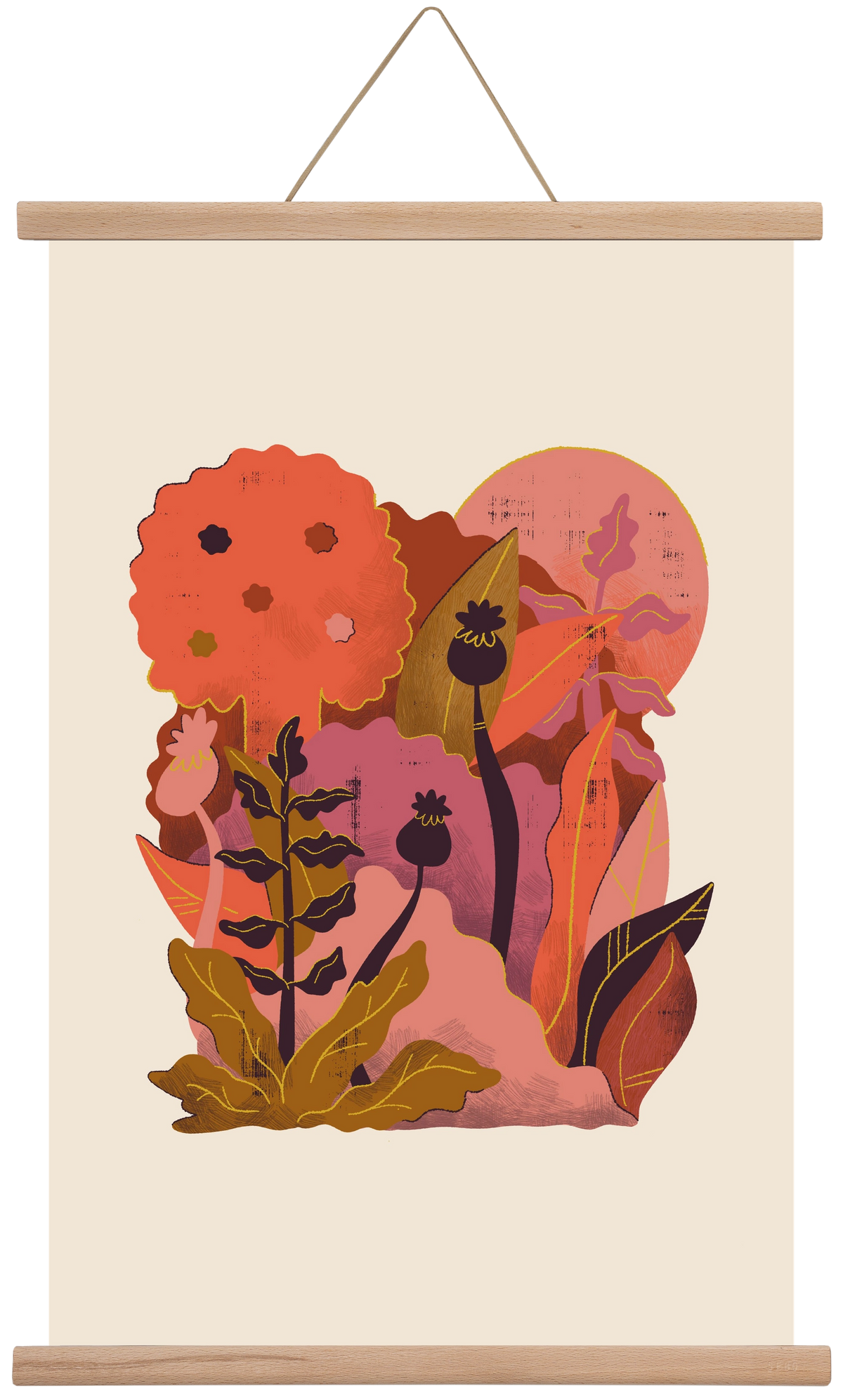 Jungle Sunset, 40x60 cm (40x60 cm), Tölgy akasztó