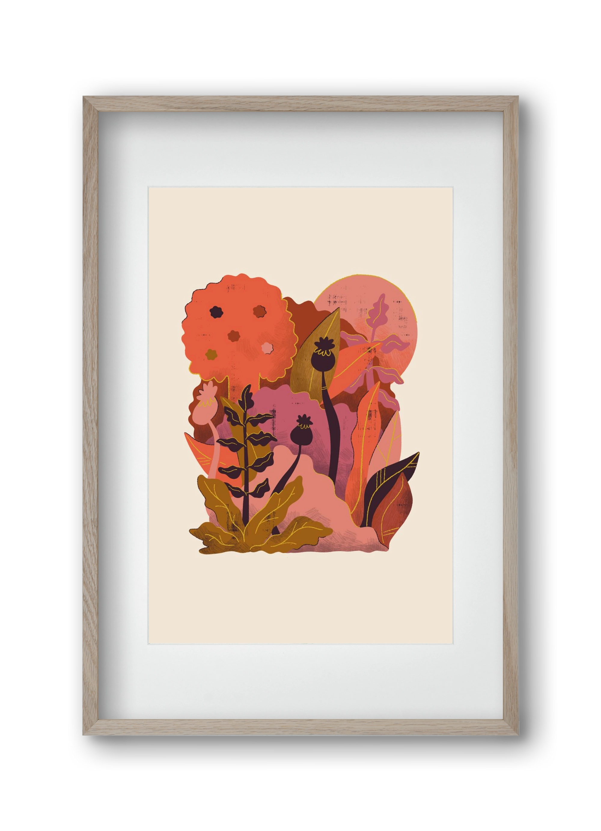 Jungle Sunset, 30x45 cm (20x30 cm), Tölgy keret, paszpartuval