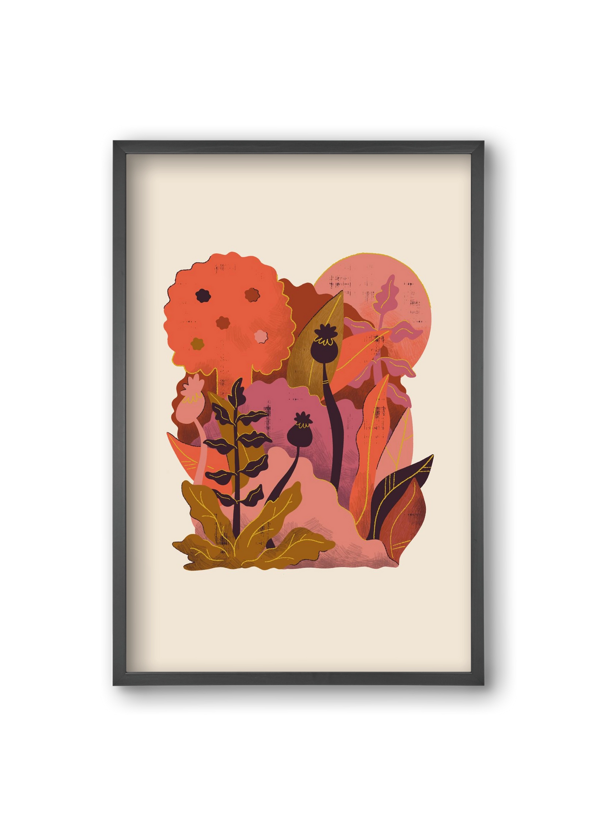 Jungle Sunset, 20x30 cm (20x30 cm), Fekete keret