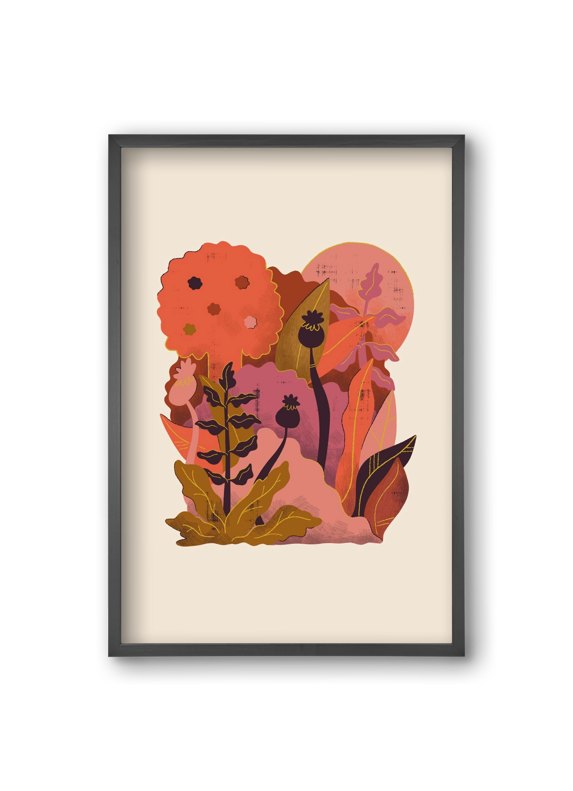 Jungle Sunset, 20x30 cm (20x30 cm), Fekete keret