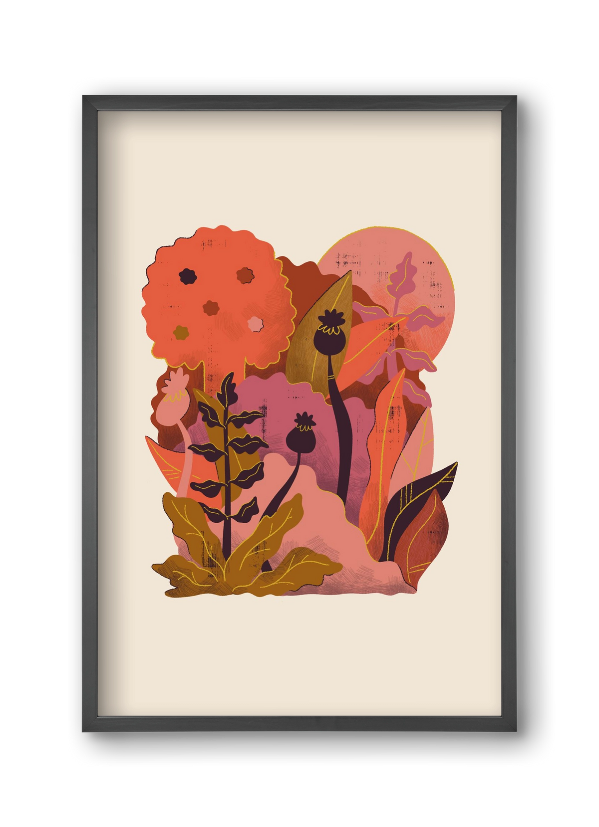 Jungle Sunset, 30x45 cm (30x45 cm), Fekete keret