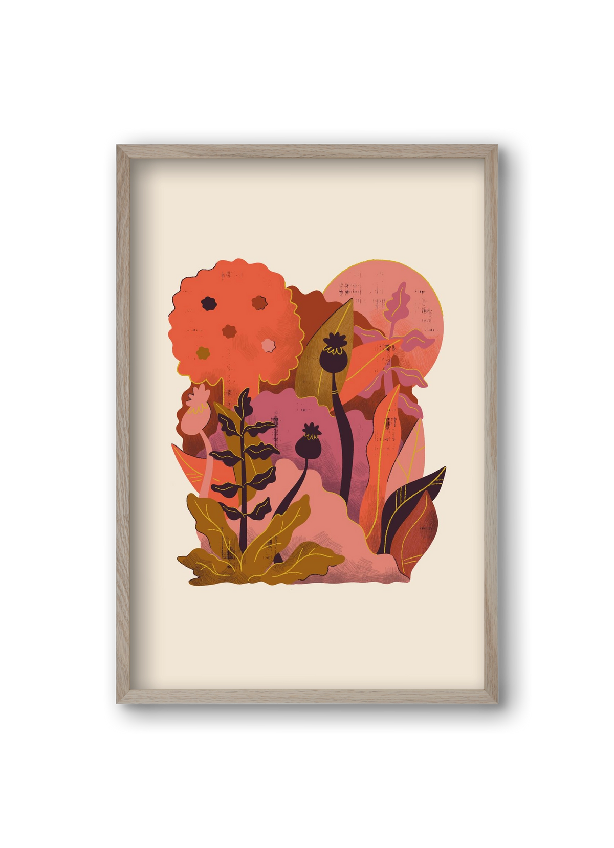 Jungle Sunset, 20x30 cm (20x30 cm), Tölgy keret