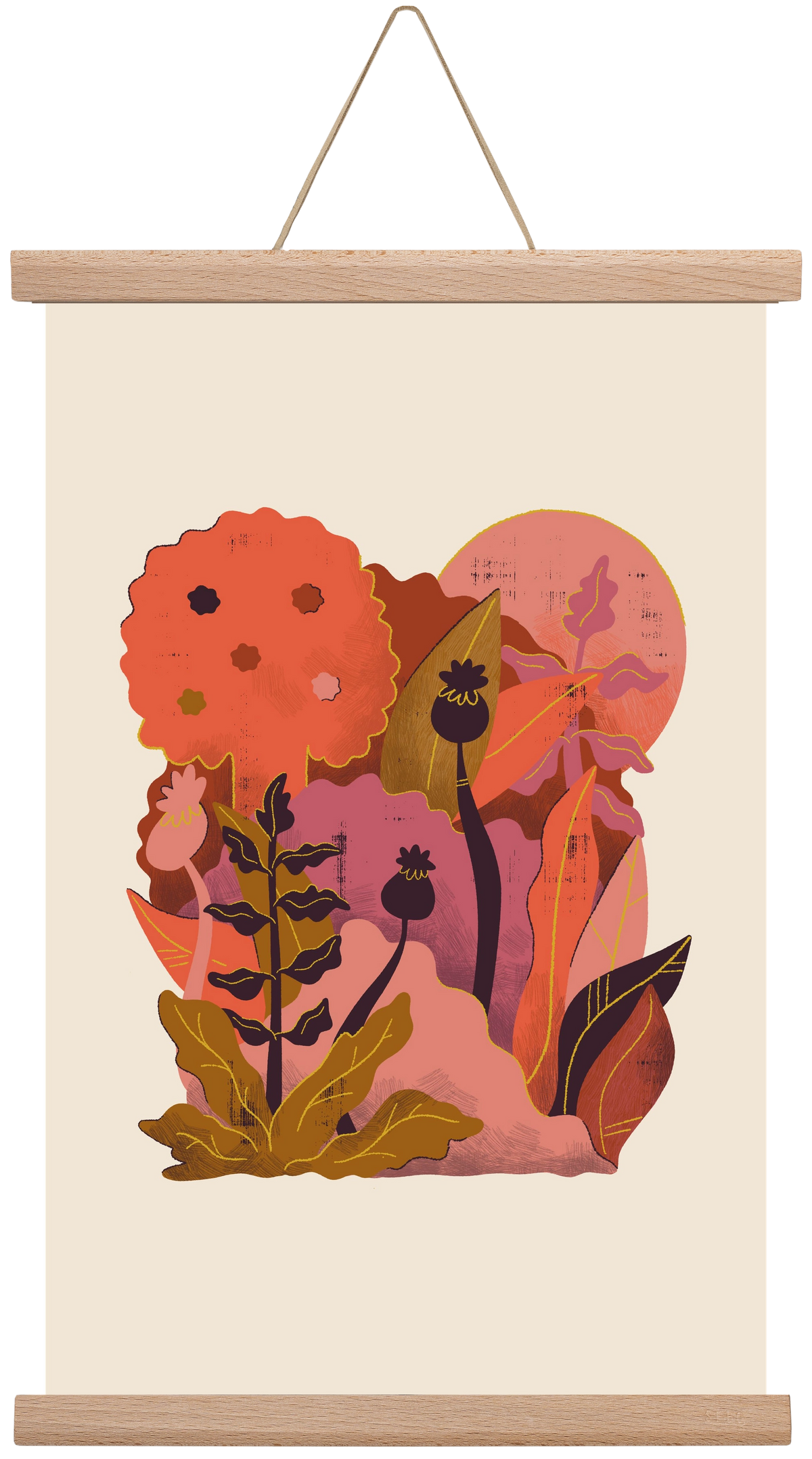 Jungle Sunset, 30x45 cm (30x45 cm), Tölgy akasztó