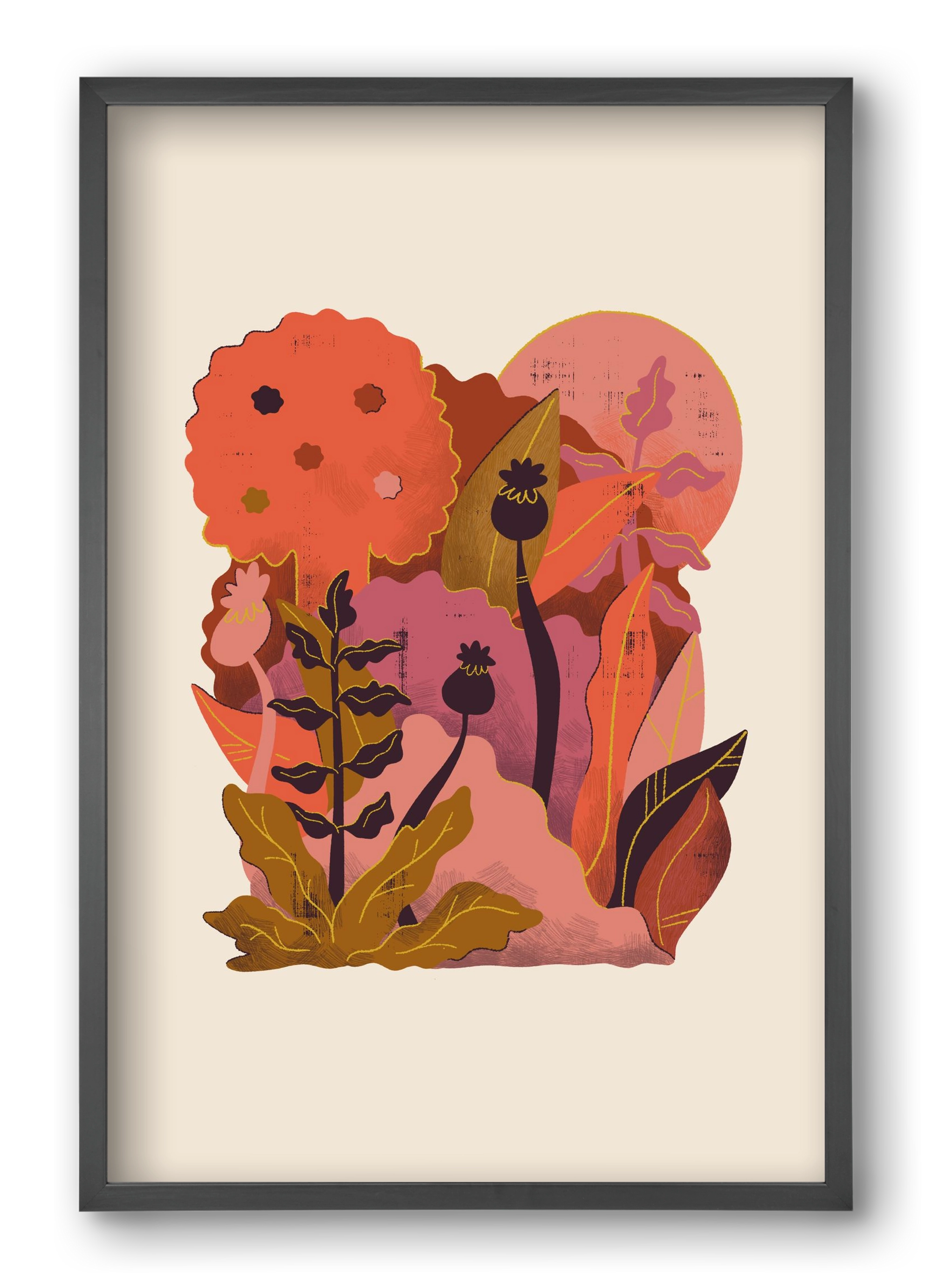 Jungle Sunset, 40x60 cm (40x60 cm), Fekete keret